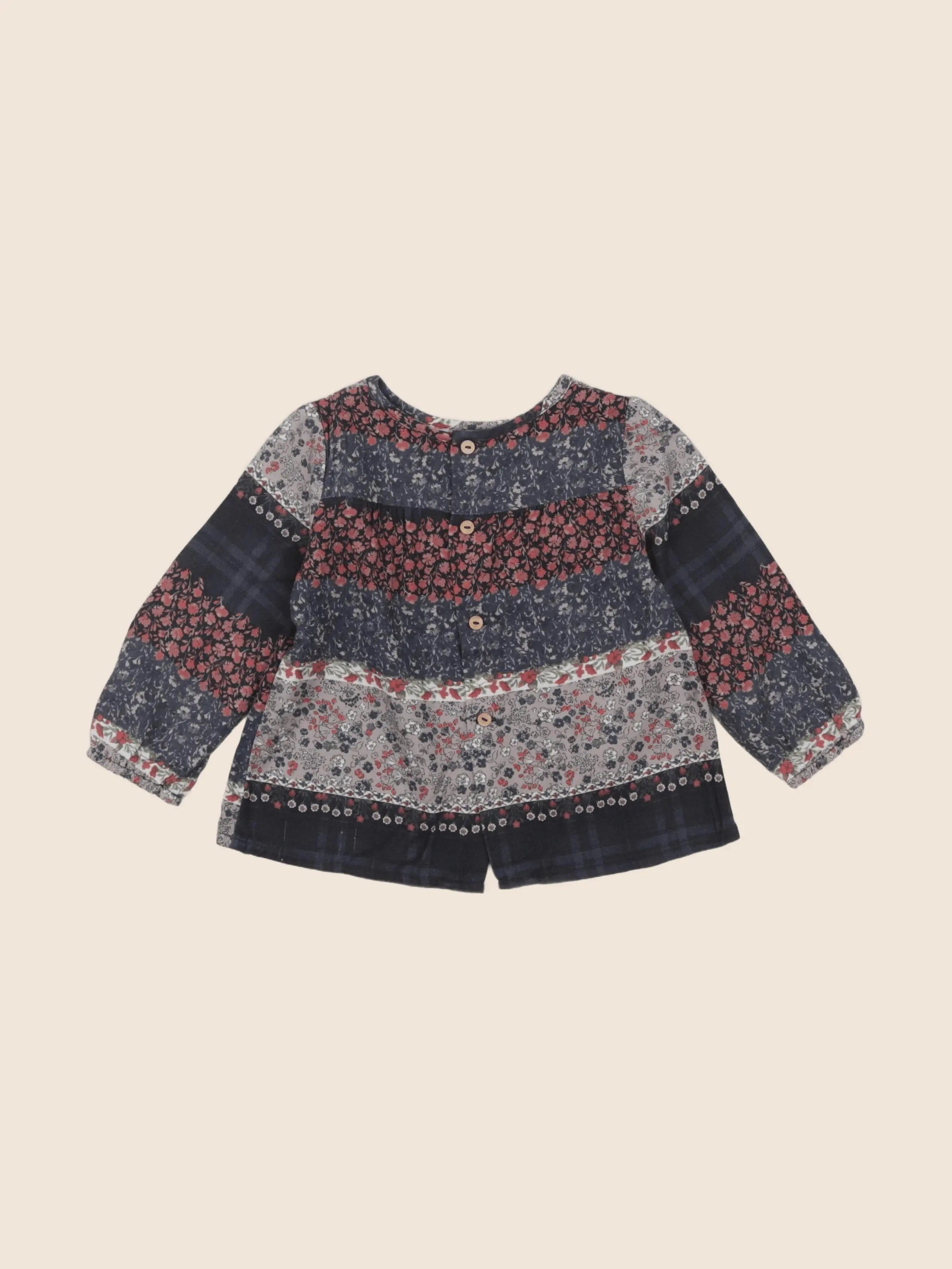 Zara - blouse multicolore - 9/12 mois