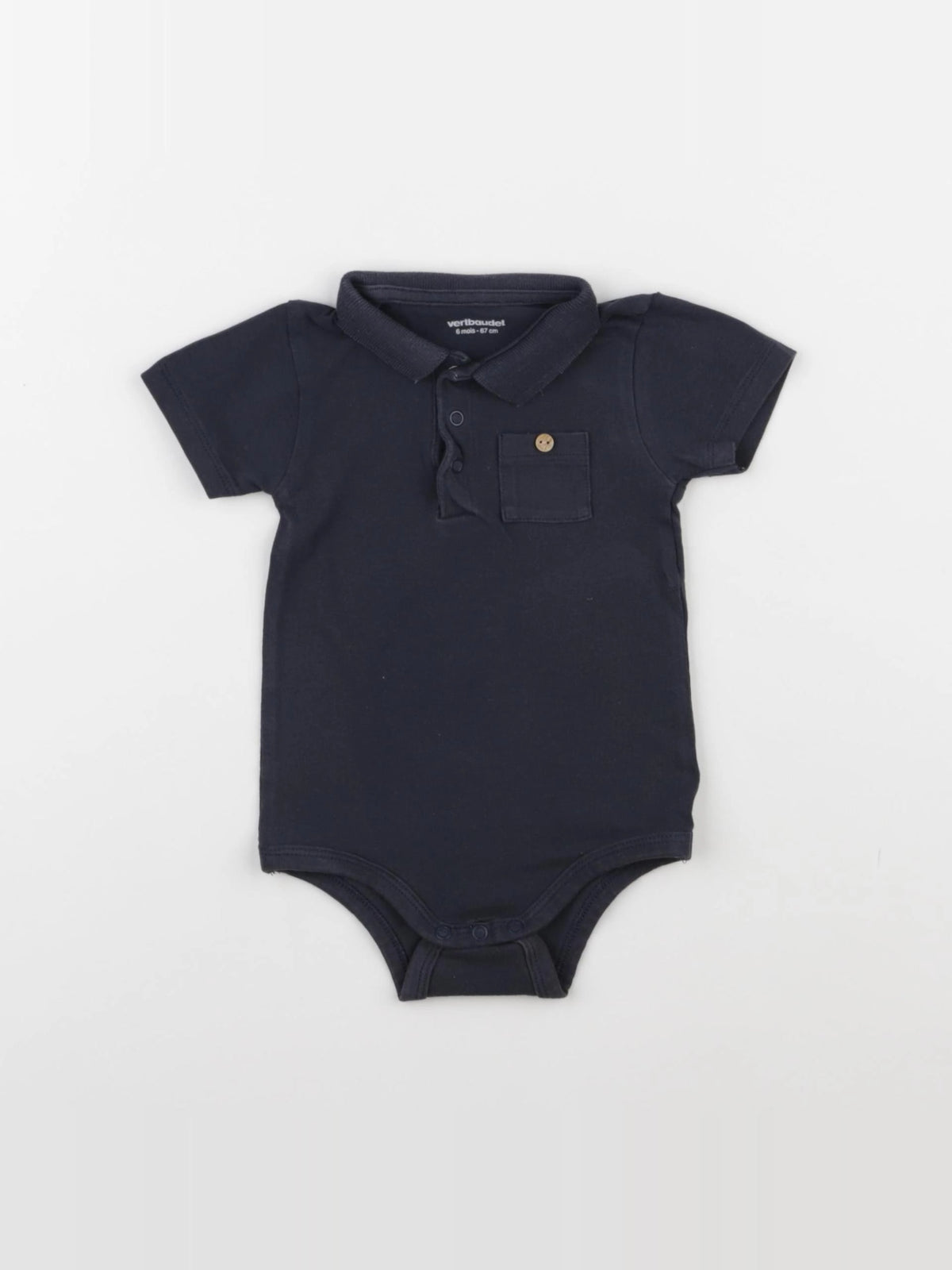 Vertbaudet - body à col gris - 6 mois