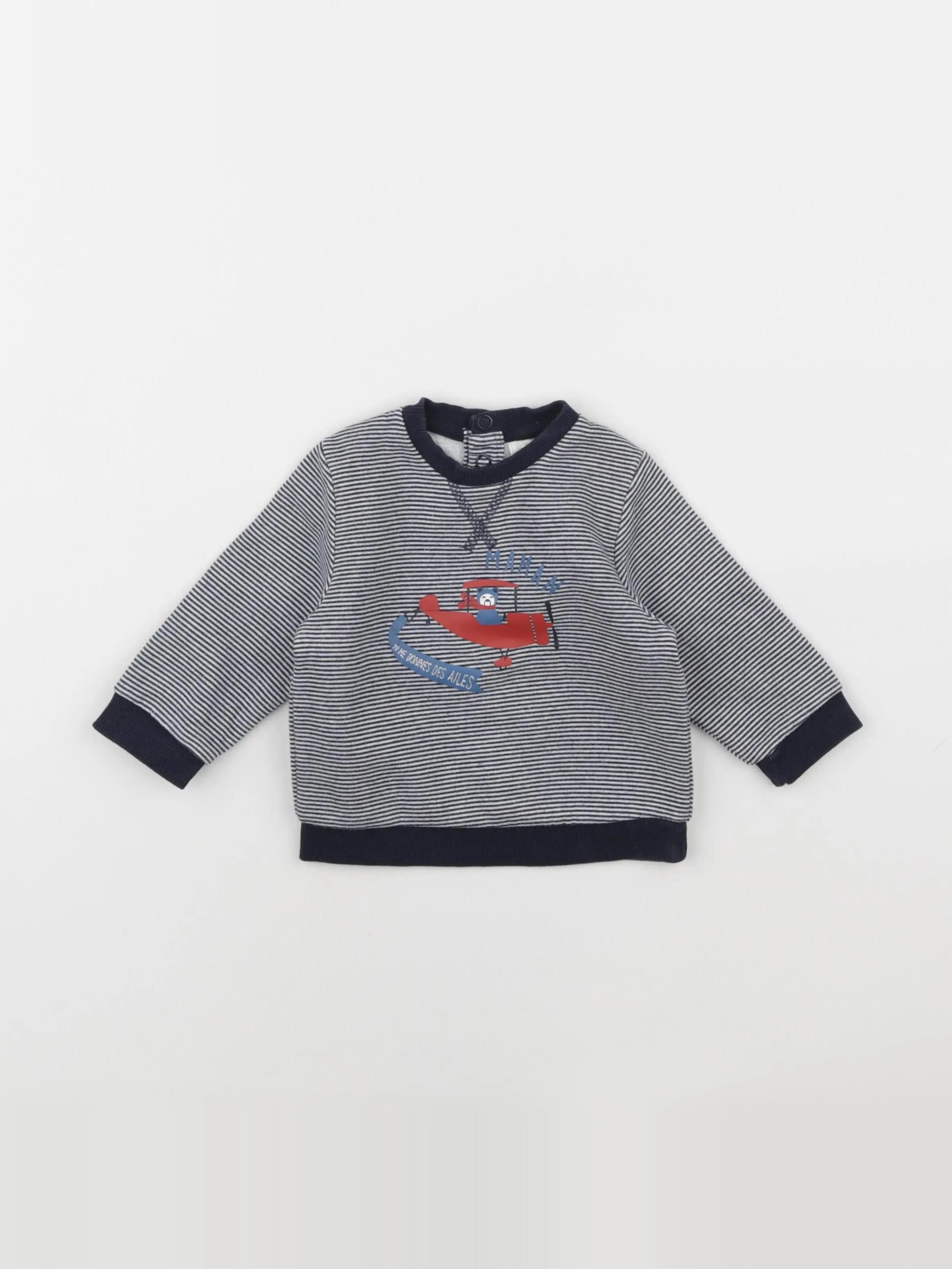 Tape à l'oeil - sweat bleu - 6 mois