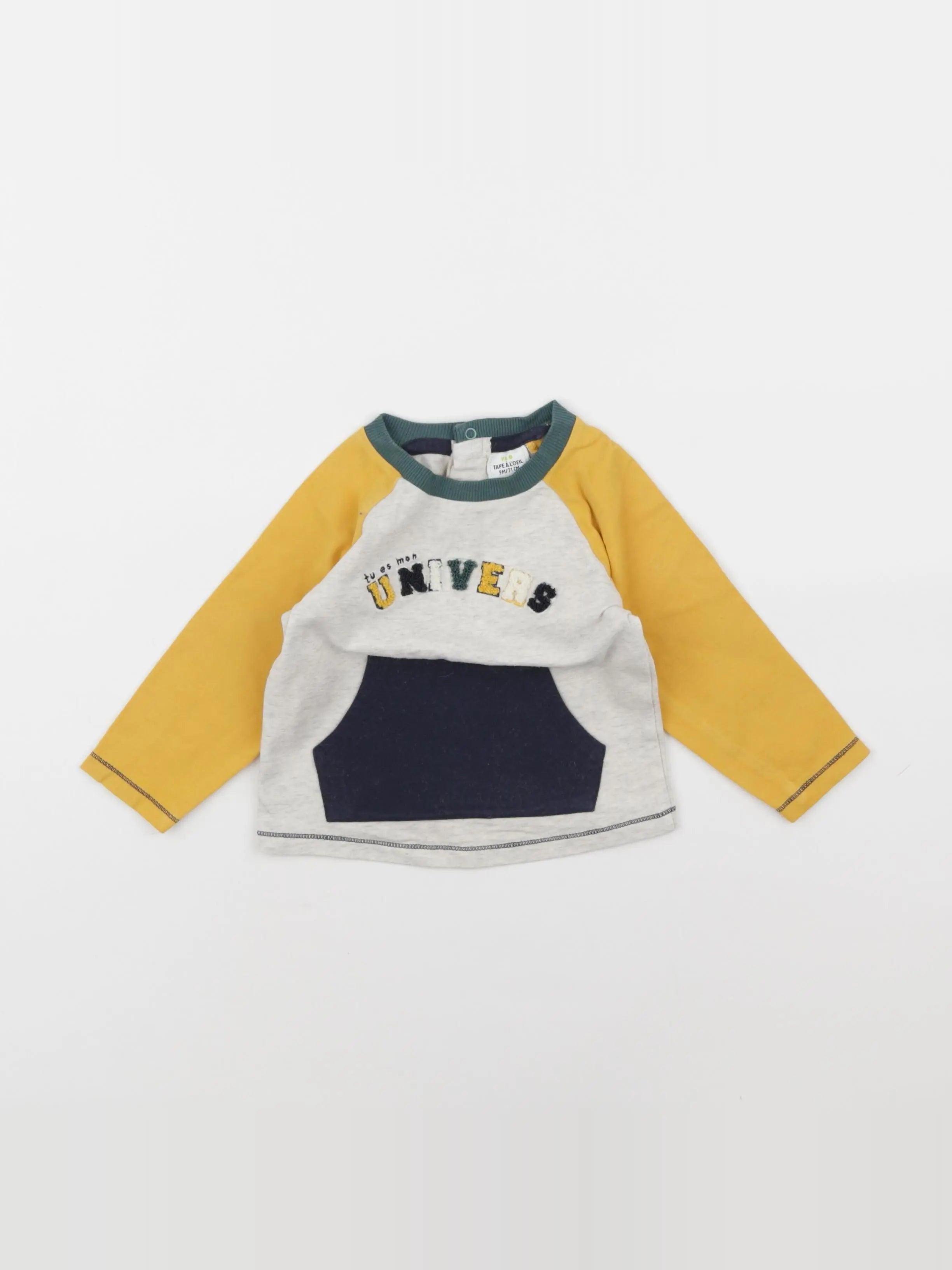 Tape à l'oeil - sweat jaune, gris - 9 mois