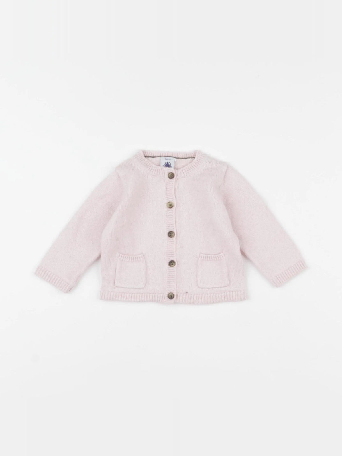 Petit Bateau - gilet rose - 6 mois