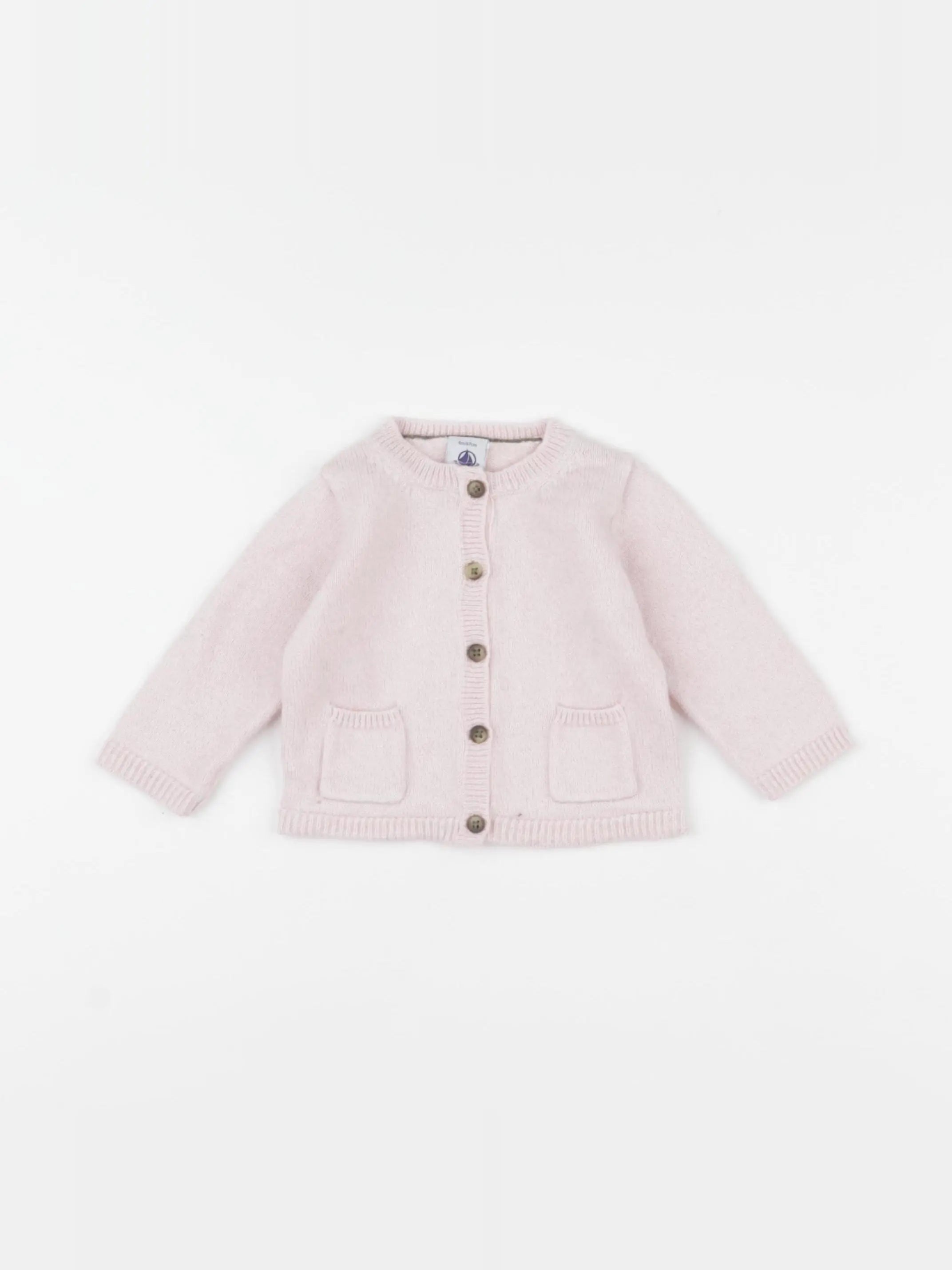 Petit Bateau - gilet rose - 6 mois