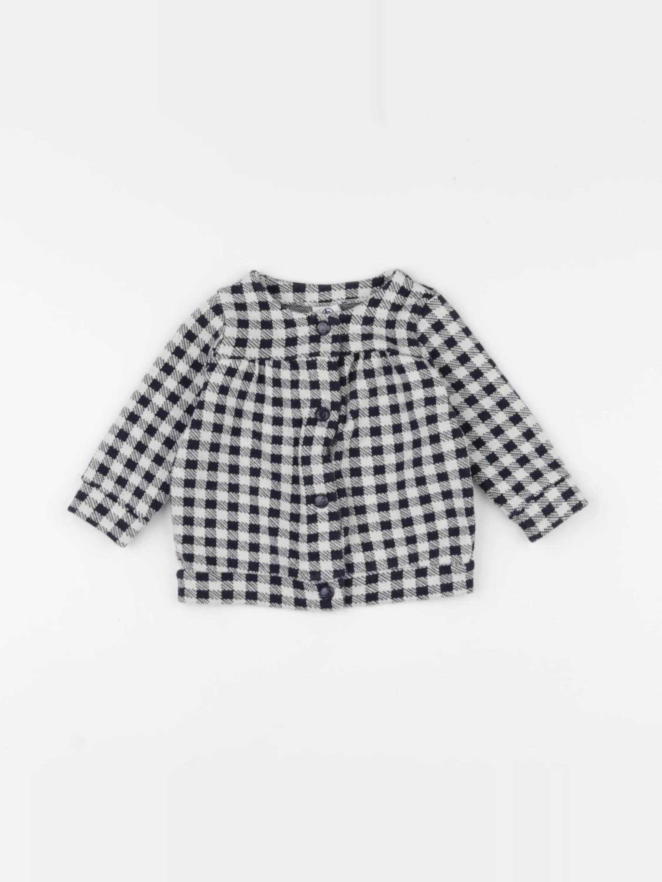 Petit Bateau - sweat beige, bleu - 6 mois