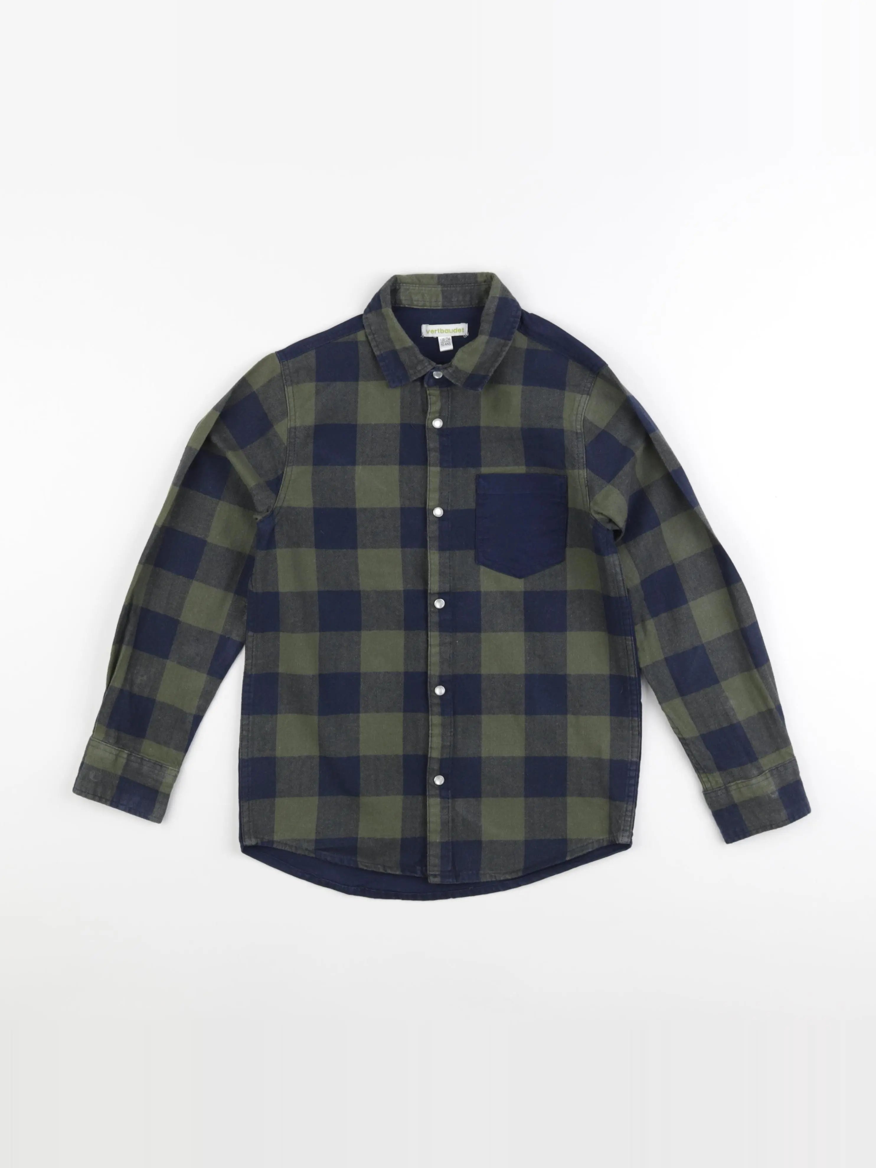 Vertbaudet - chemise bleu, vert - 10 ans