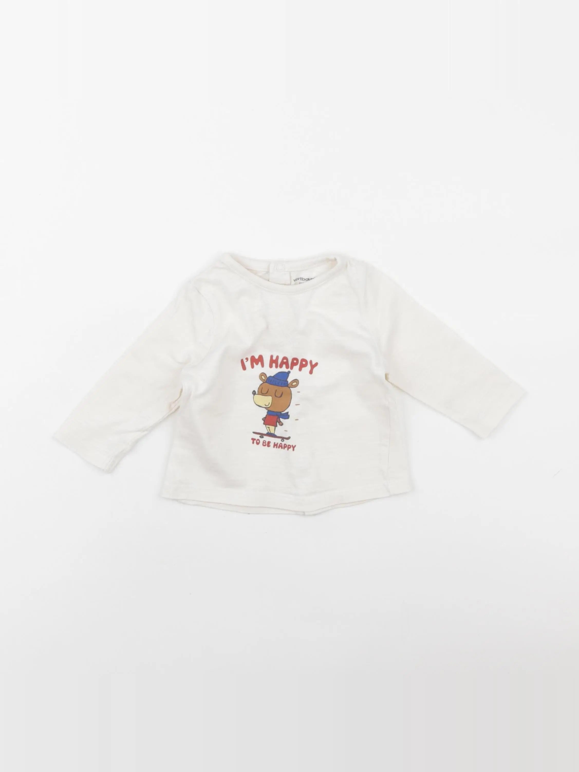 Vertbaudet - tee-shirt beige - 3 mois