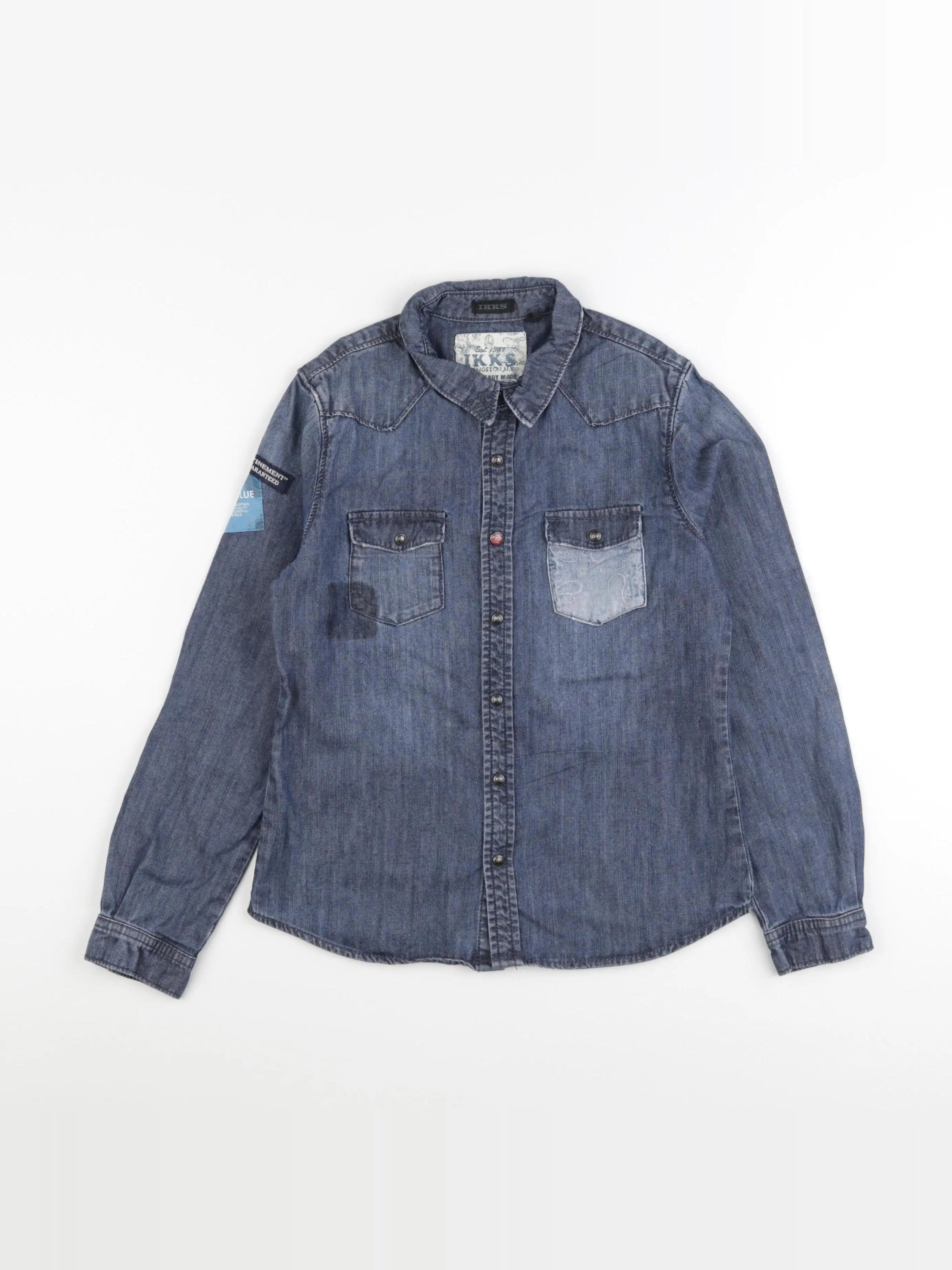 IKKS - chemise imprimé au dos bleu - 10 ans