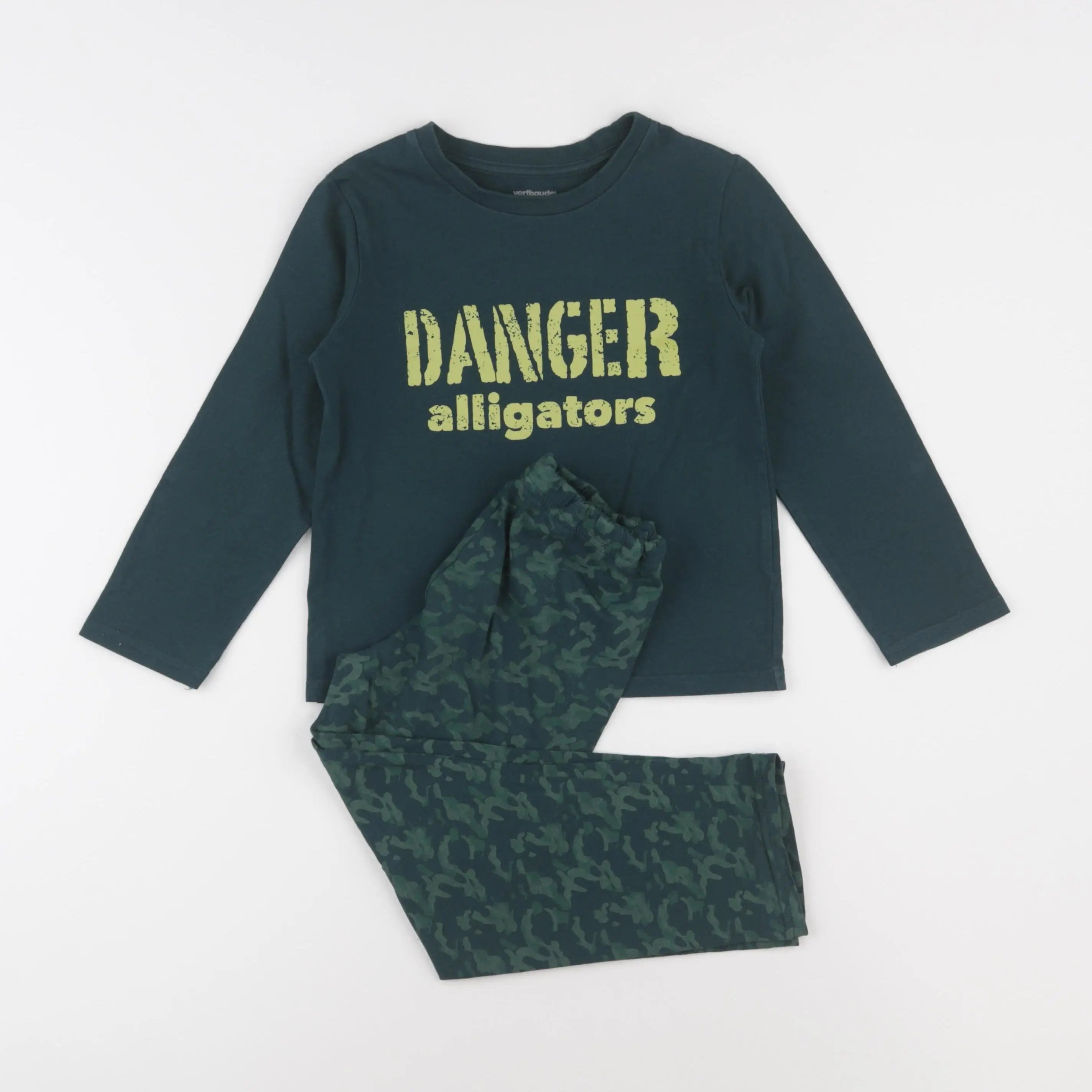 Vertbaudet - pyjama coton vert - 5 ans