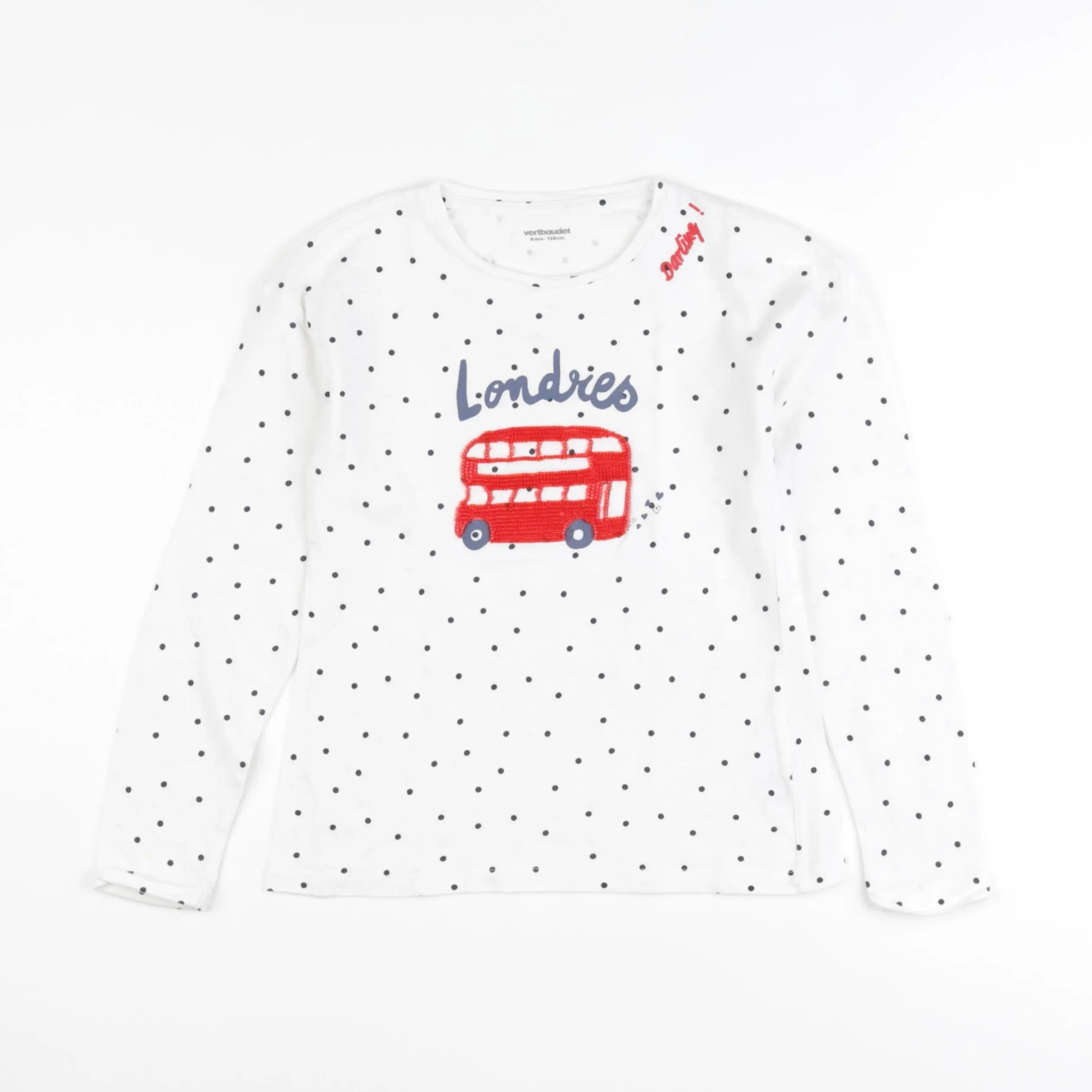 Vertbaudet - tee-shirt bleu, blanc - 8 ans