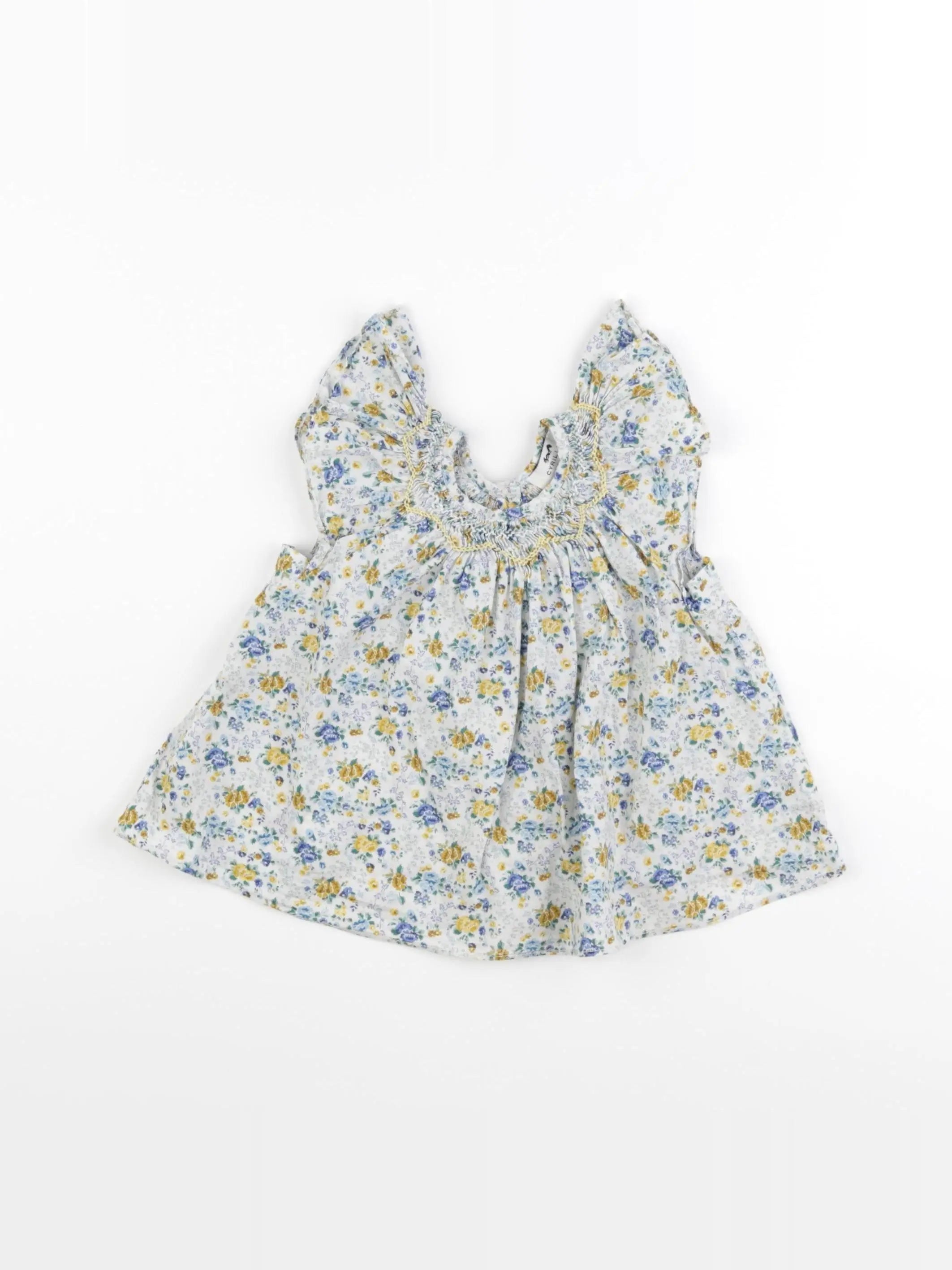 Cyrillus - blouse bleu, jaune - 18 mois