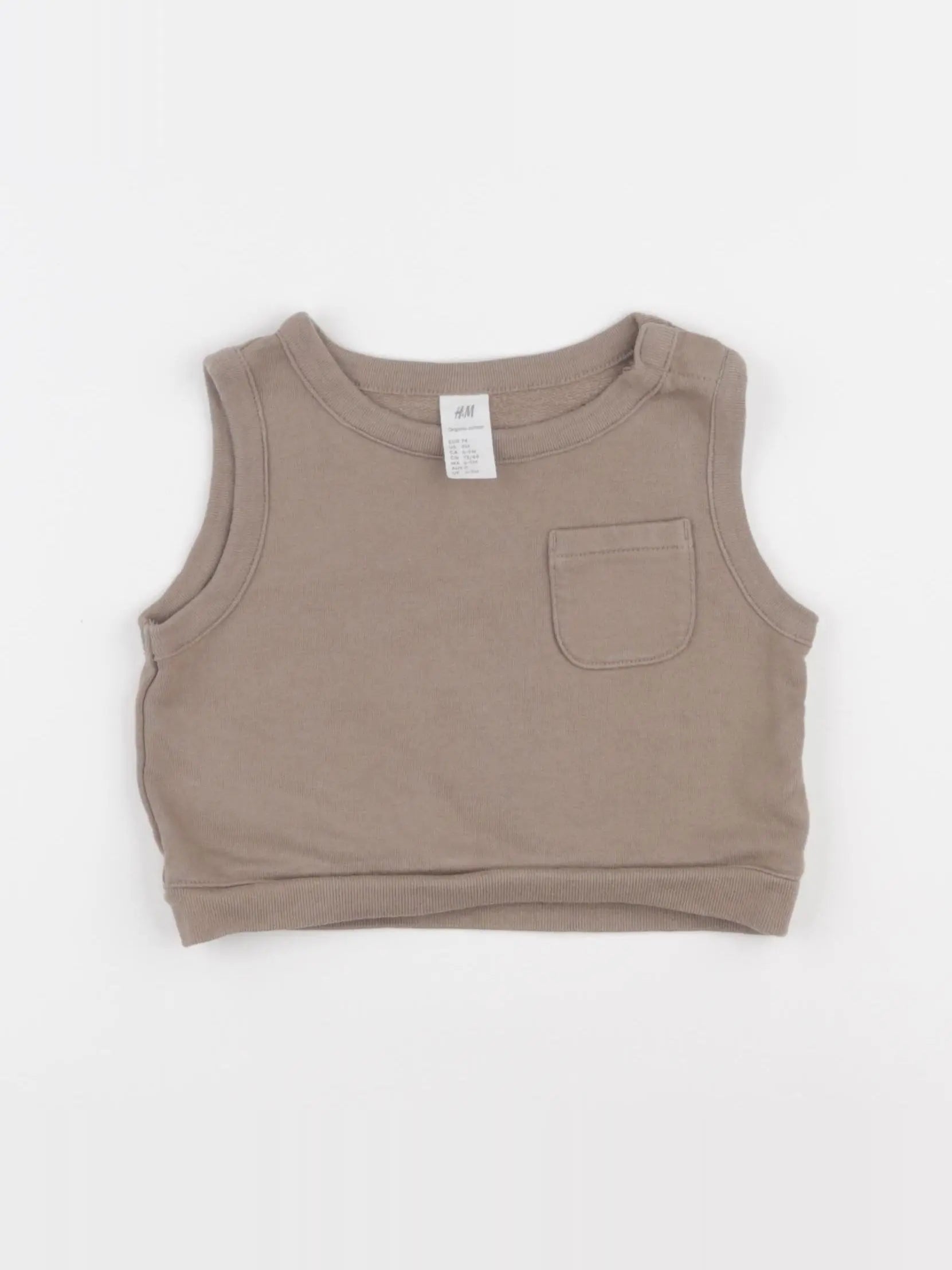 H&M - débardeur marron - 6/9 mois