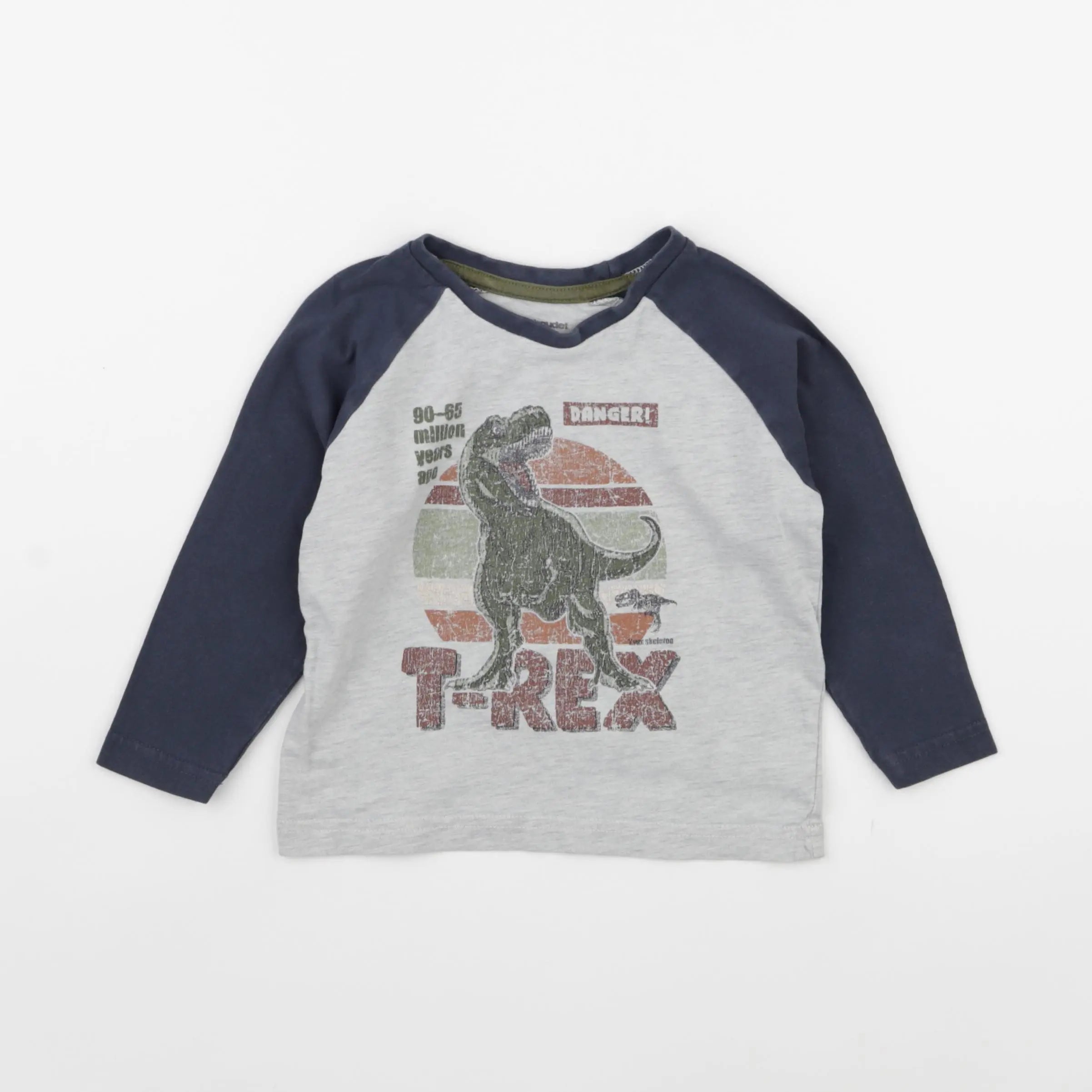 Vertbaudet - tee-shirt bleu, gris - 3 ans