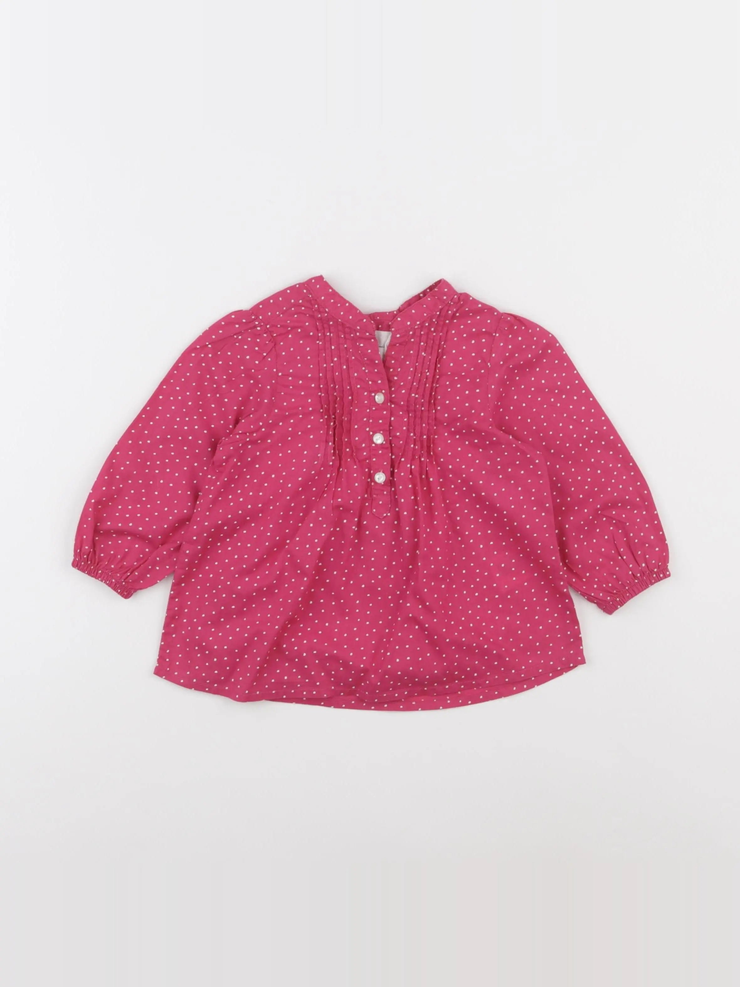 H&M - blouse rose - 6/9 mois