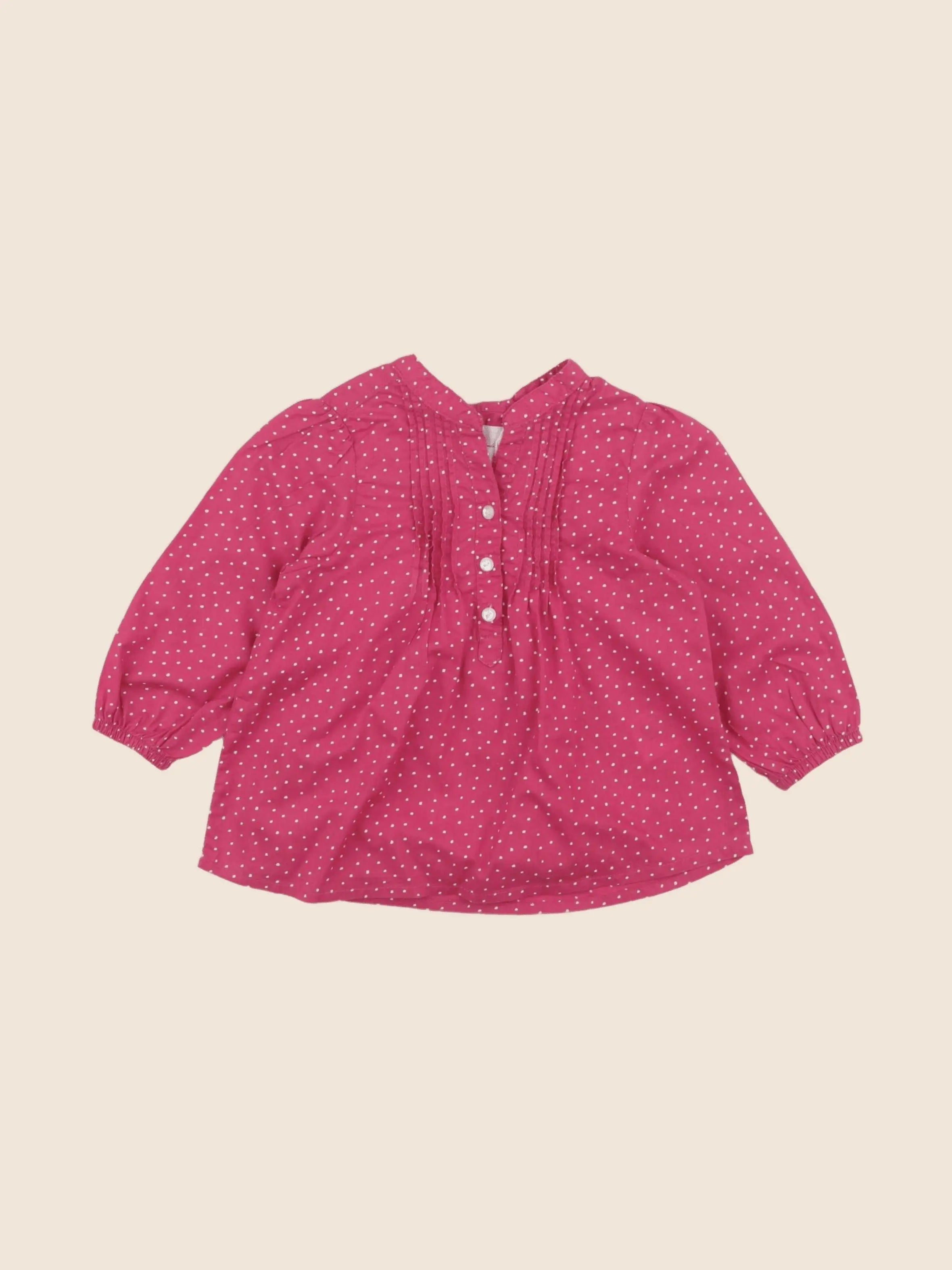 H&M - blouse rose - 6/9 mois