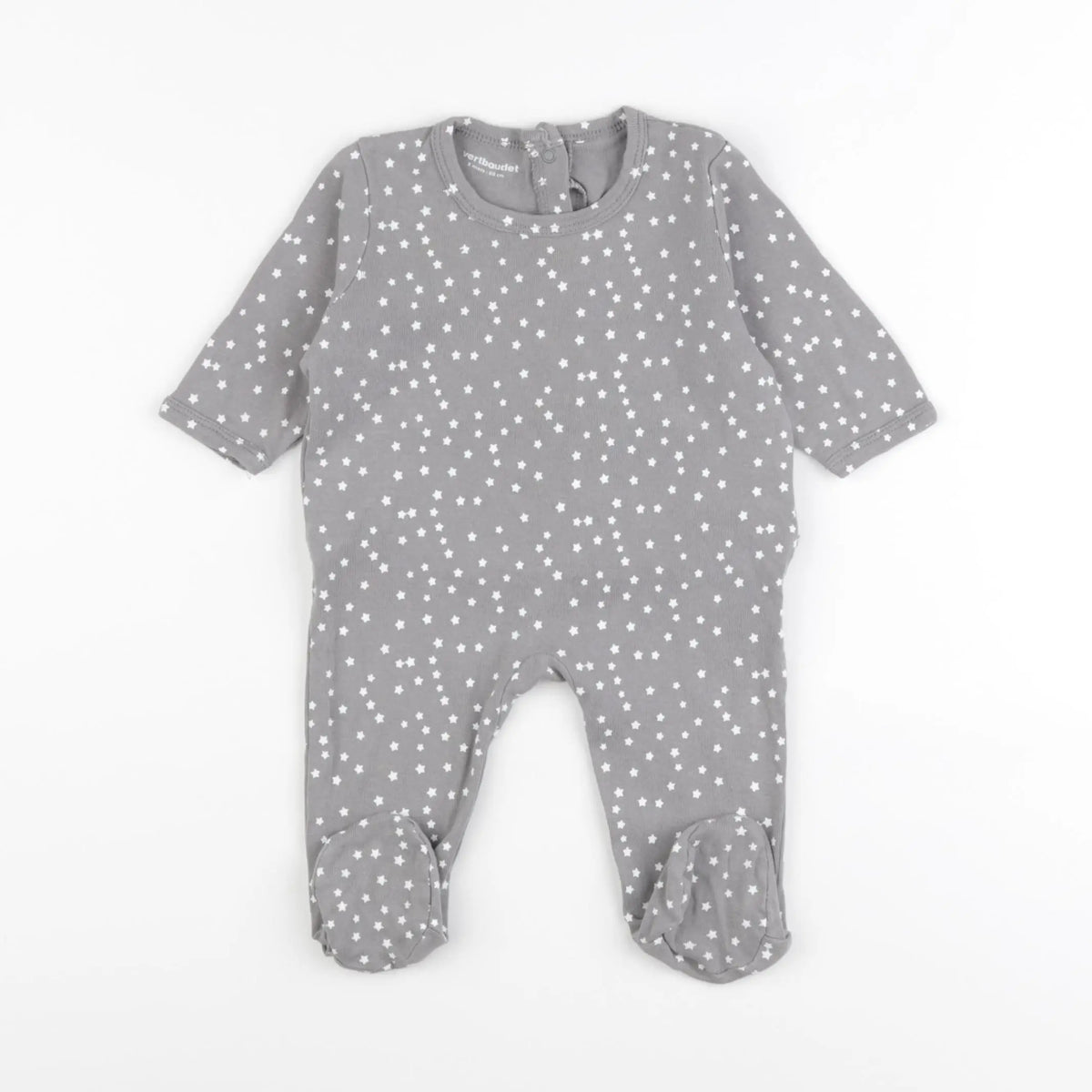 Vertbaudet - pyjama coton gris - 3 mois