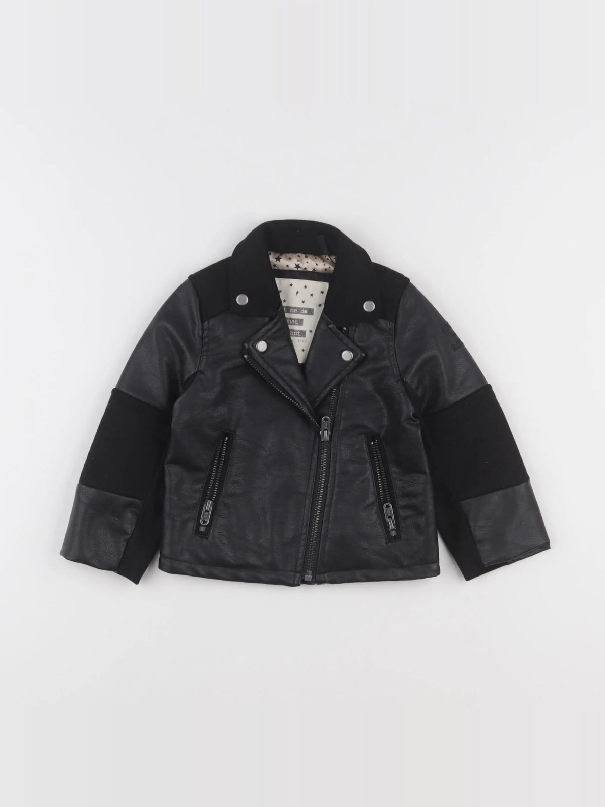 IKKS - veste simili cuir noir - 2 ans