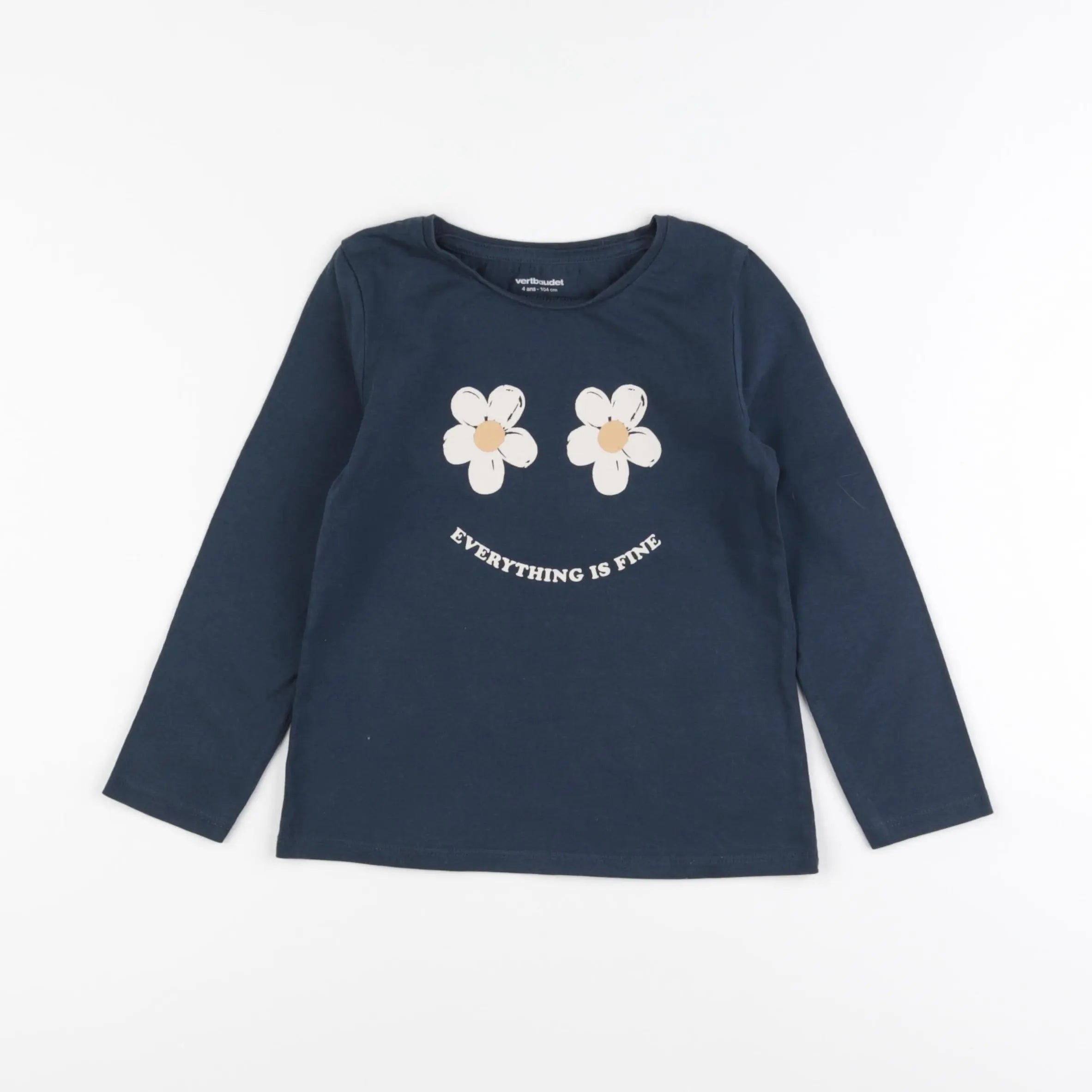 Vertbaudet - tee-shirt bleu - 4 ans