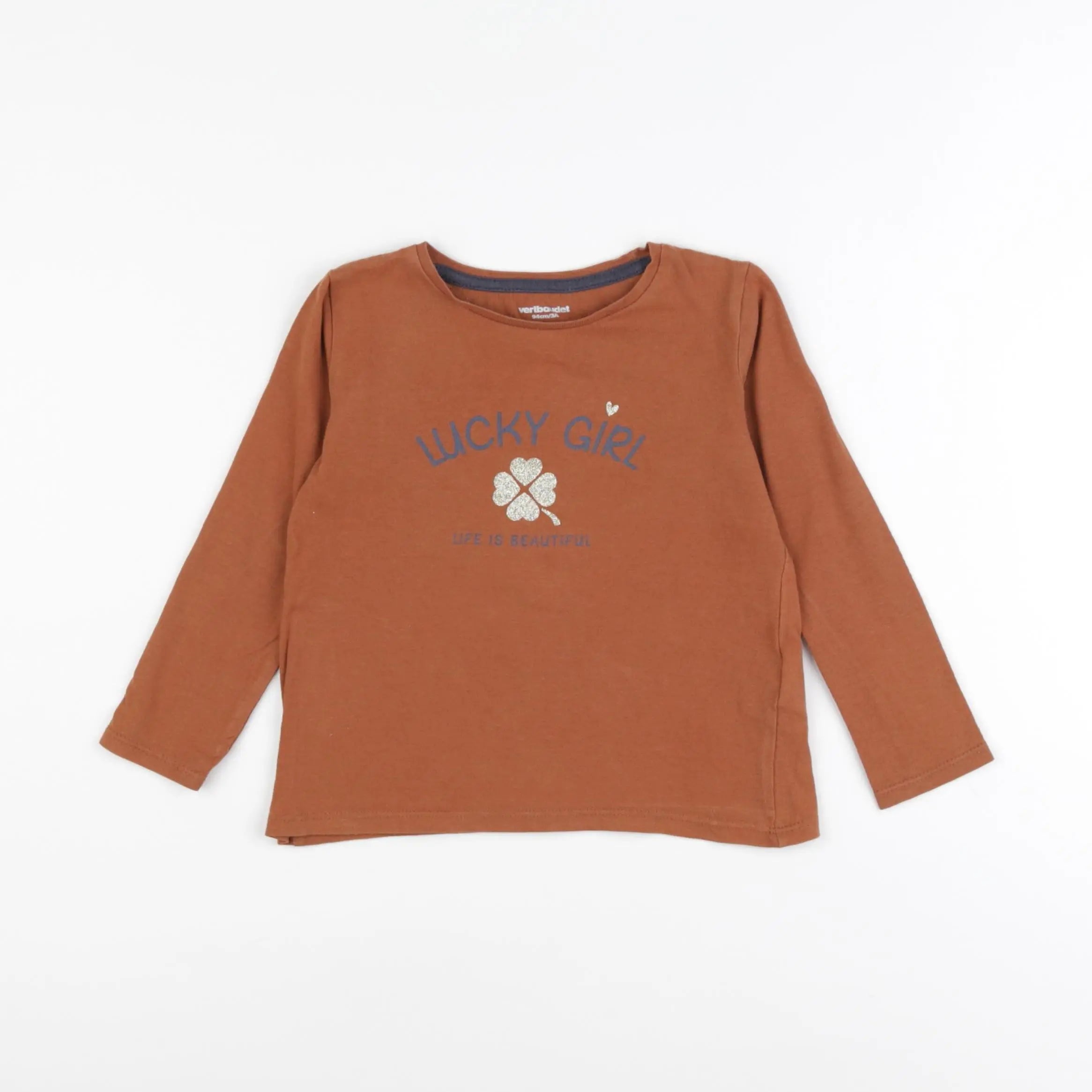 Vertbaudet - tee-shirt marron - 3 ans