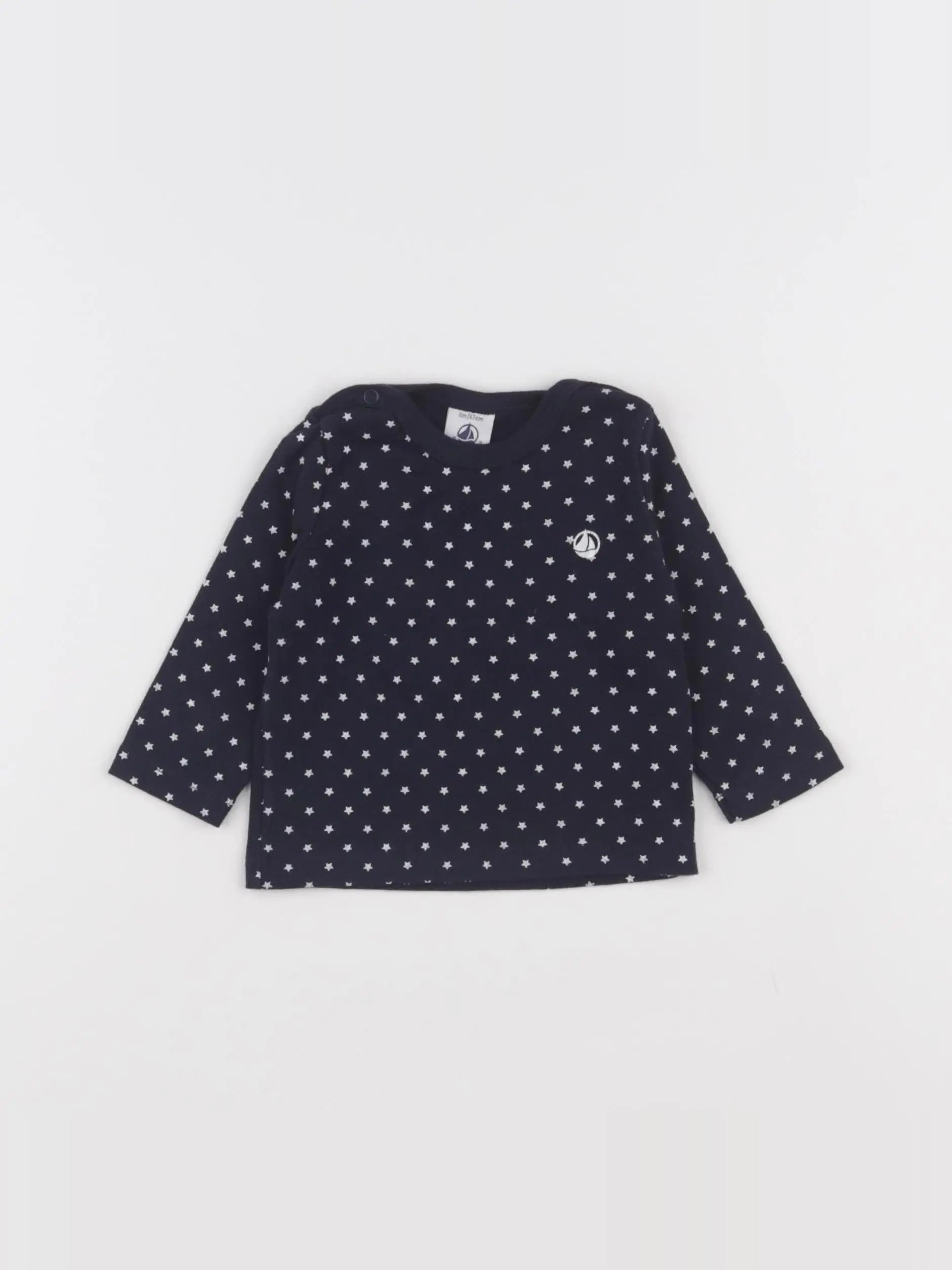 Petit Bateau - tee-shirt bleu - 6 mois