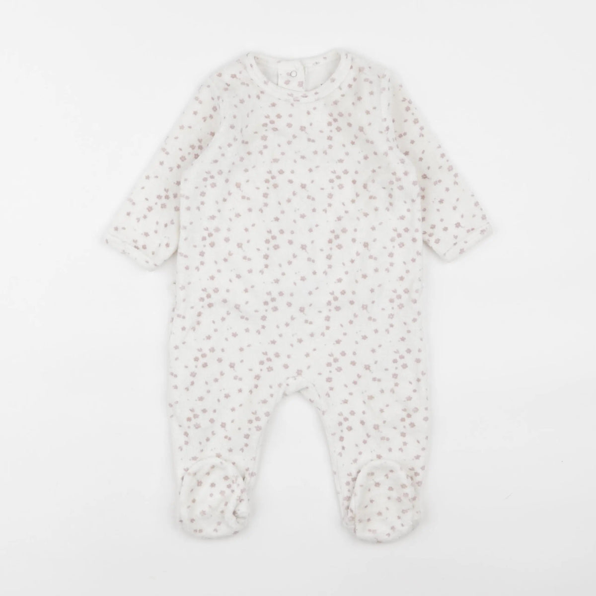 Vertbaudet - pyjama velours violet - 6 mois