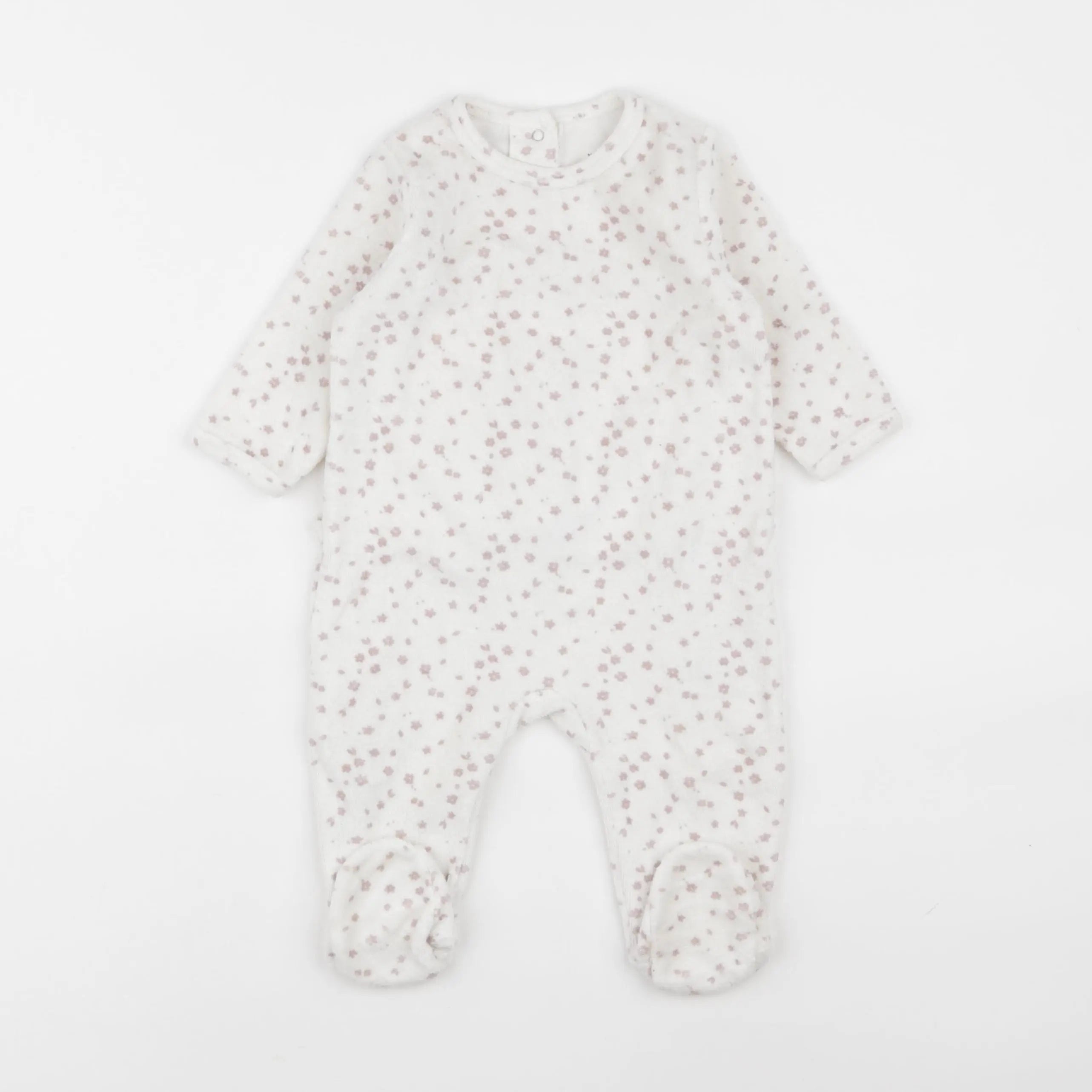 Vertbaudet - pyjama velours violet - 6 mois