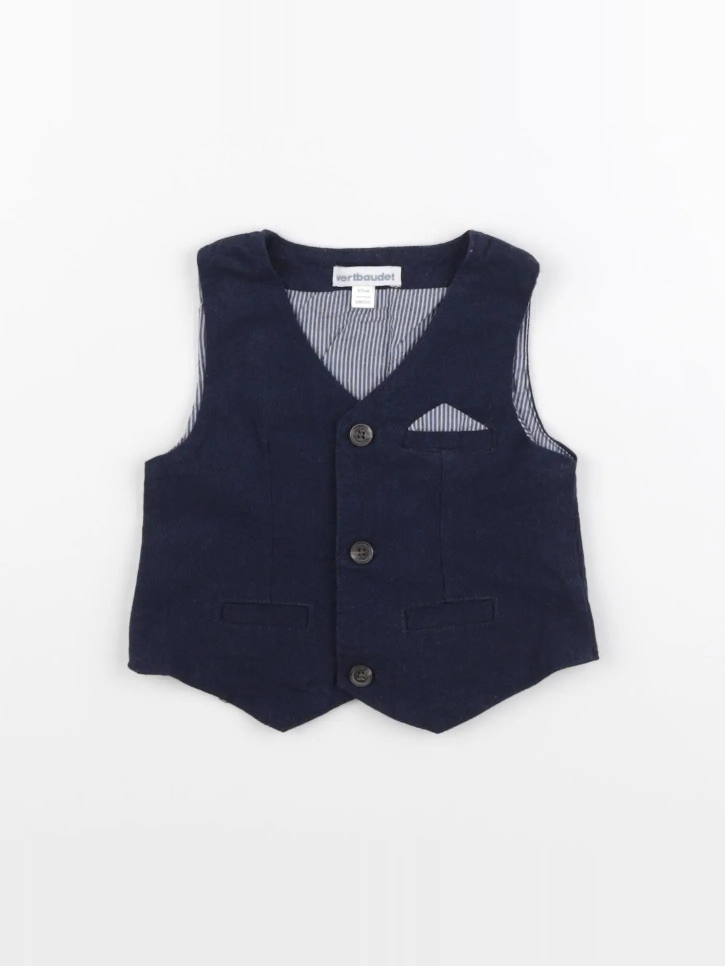 Vertbaudet - gilet bleu - 6 mois