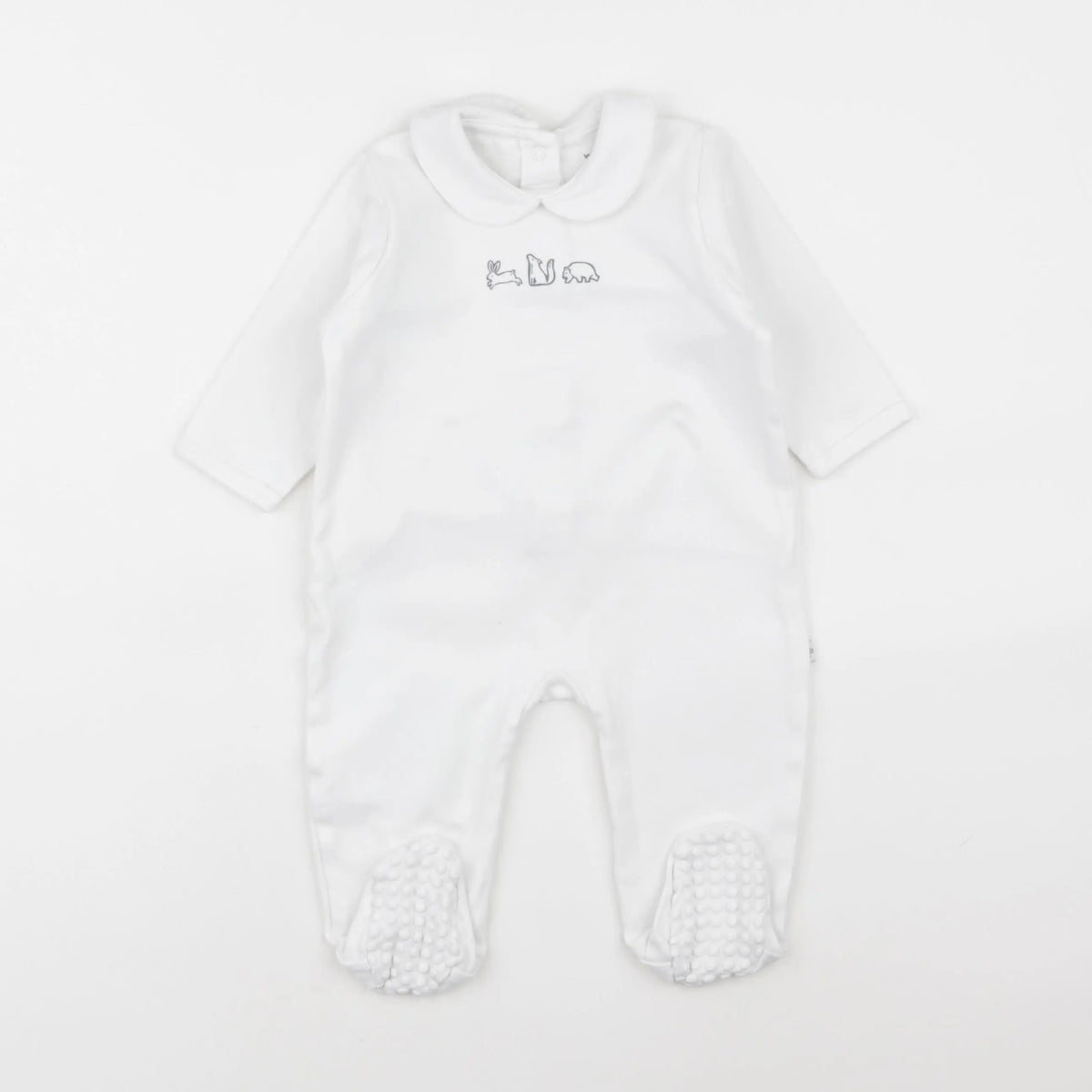 Vertbaudet - pyjama coton blanc - 9 mois