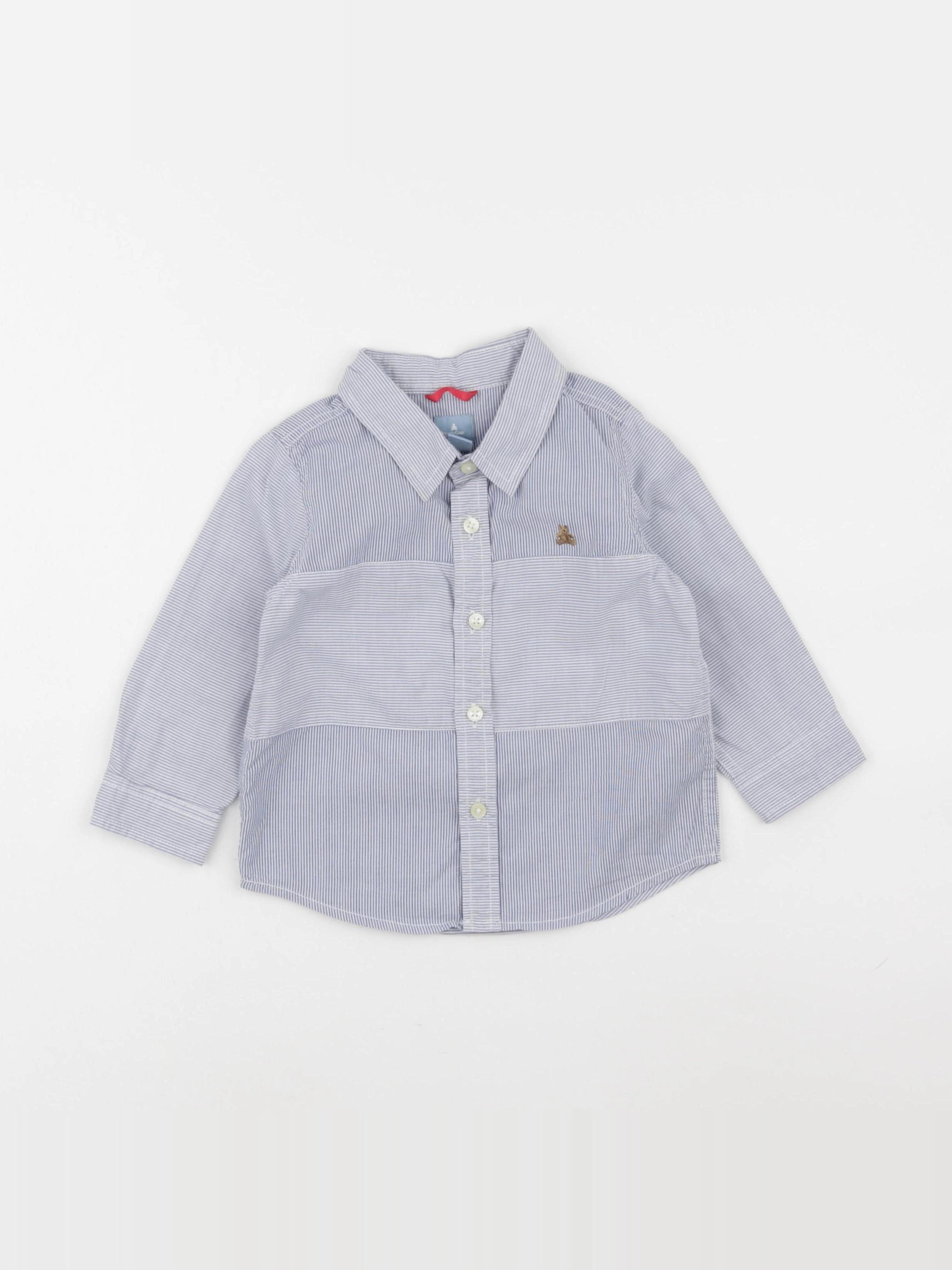 GAP - chemise blanc, bleu - 18/24 mois