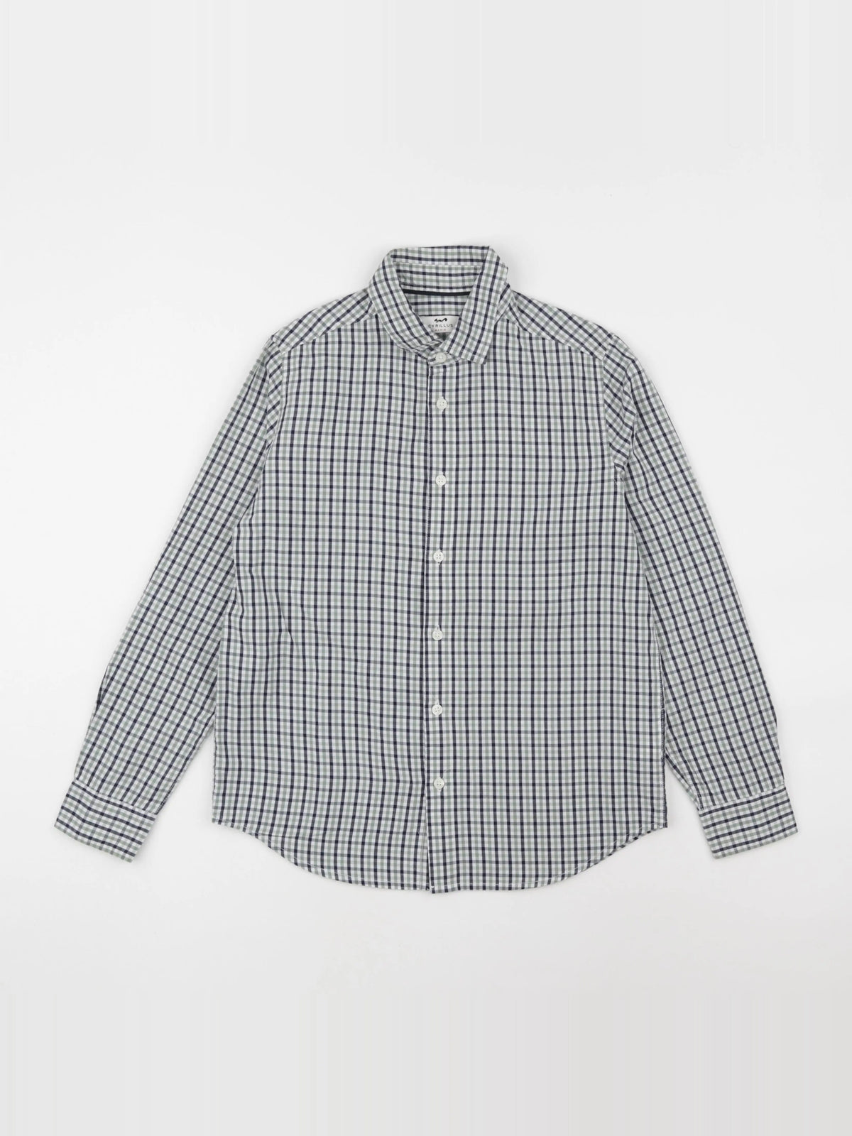 Cyrillus - chemise bleu, vert - 12 ans