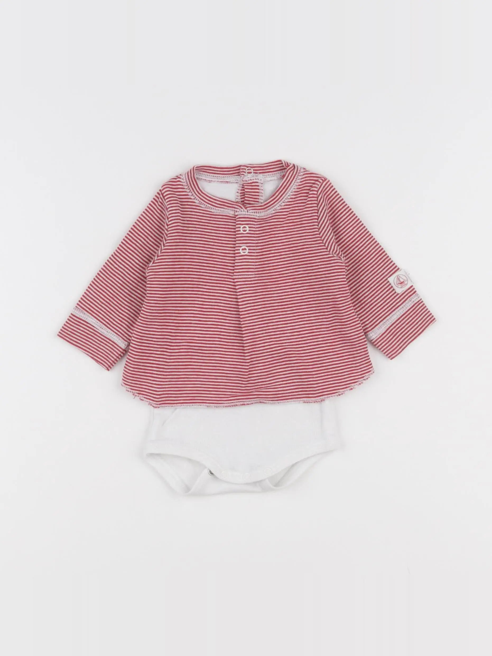 Petit Bateau - body tee-shirt rouge - 1 mois