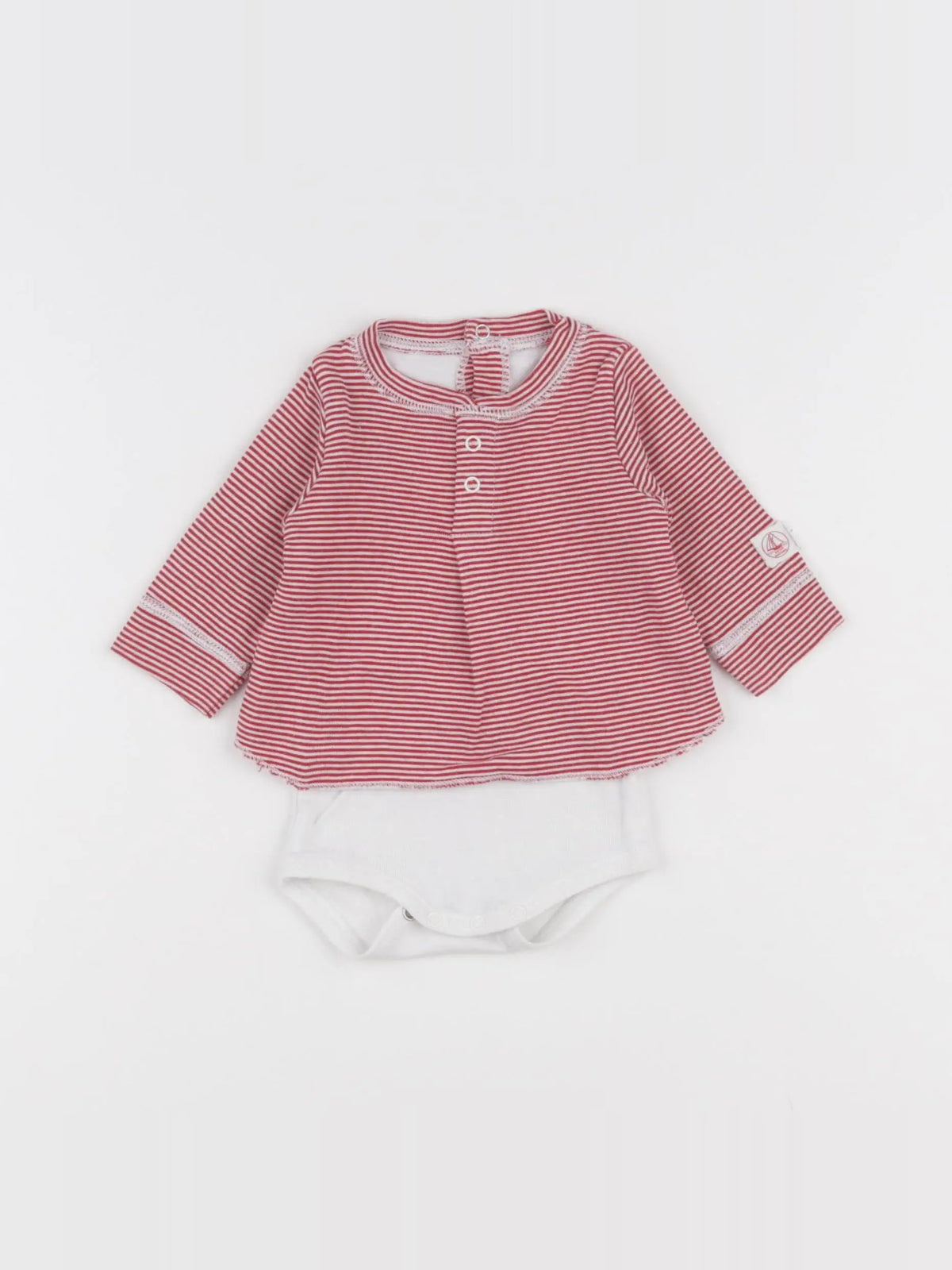 Petit Bateau - body tee-shirt rouge - 1 mois