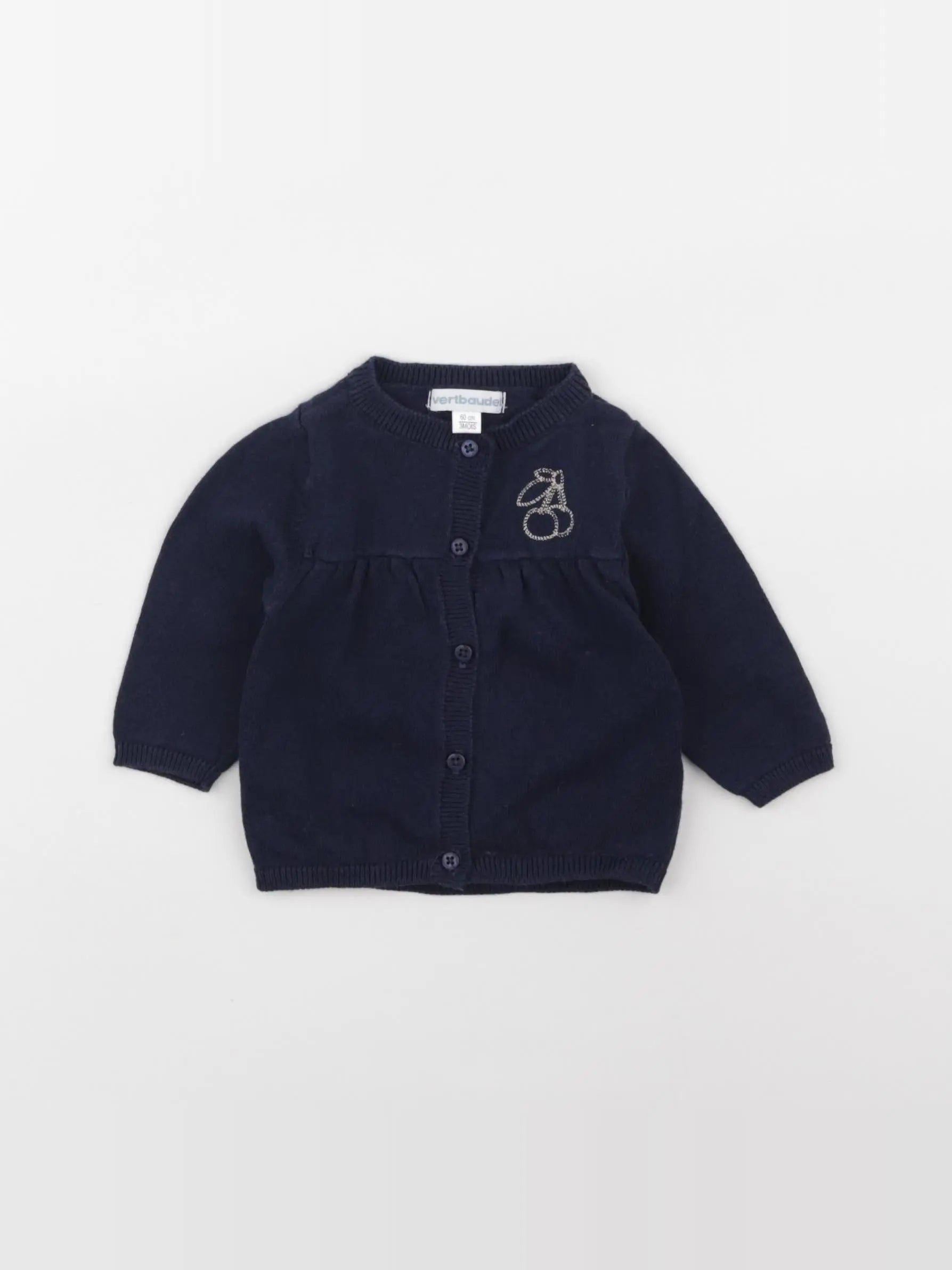 Vertbaudet - gilet bleu - 3 mois