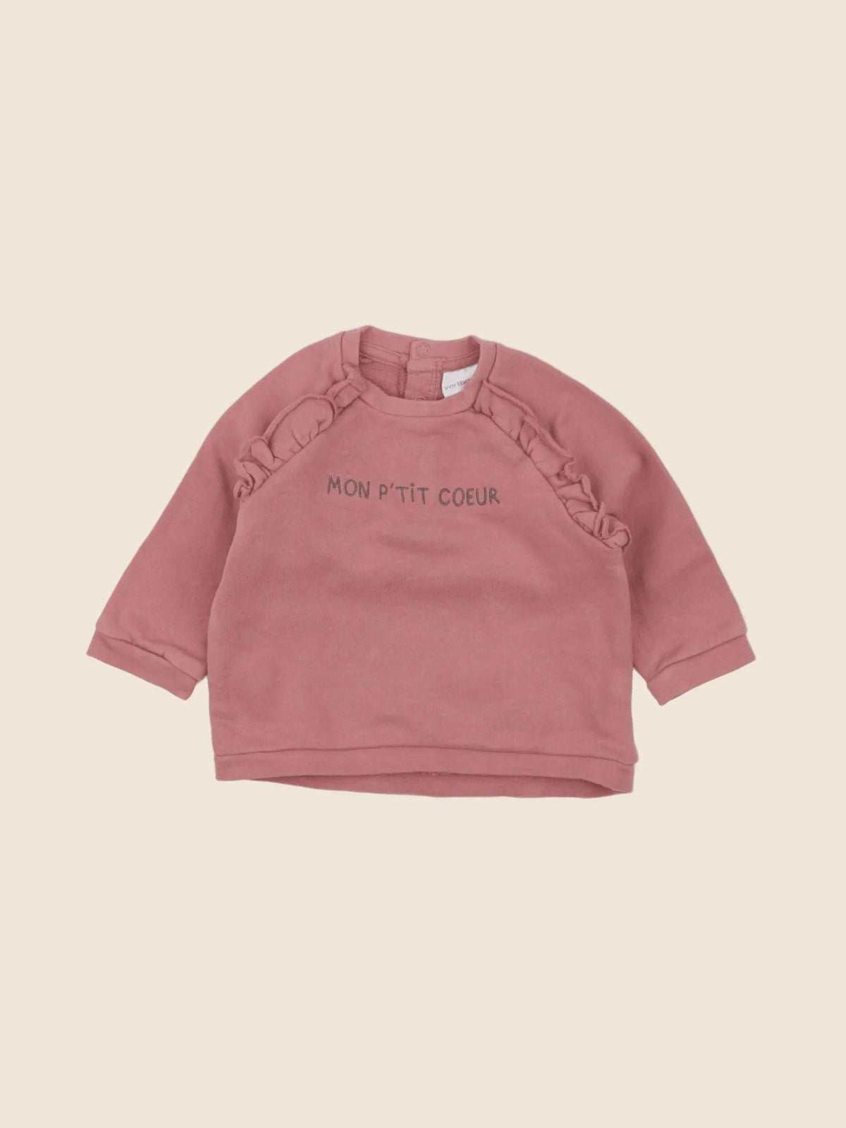 Vertbaudet - sweat rose - 6 mois