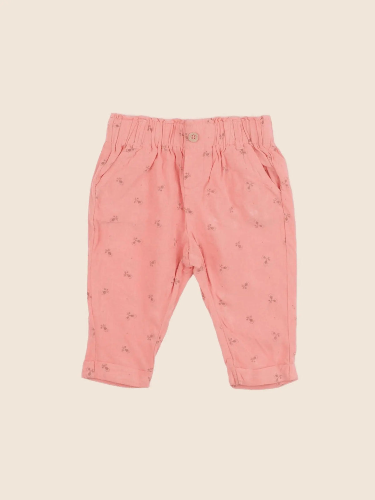 Vertbaudet - pantalon orange - 9 mois
