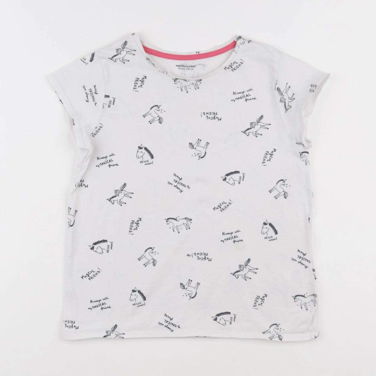 Vertbaudet - tee-shirt beige - 10 ans
