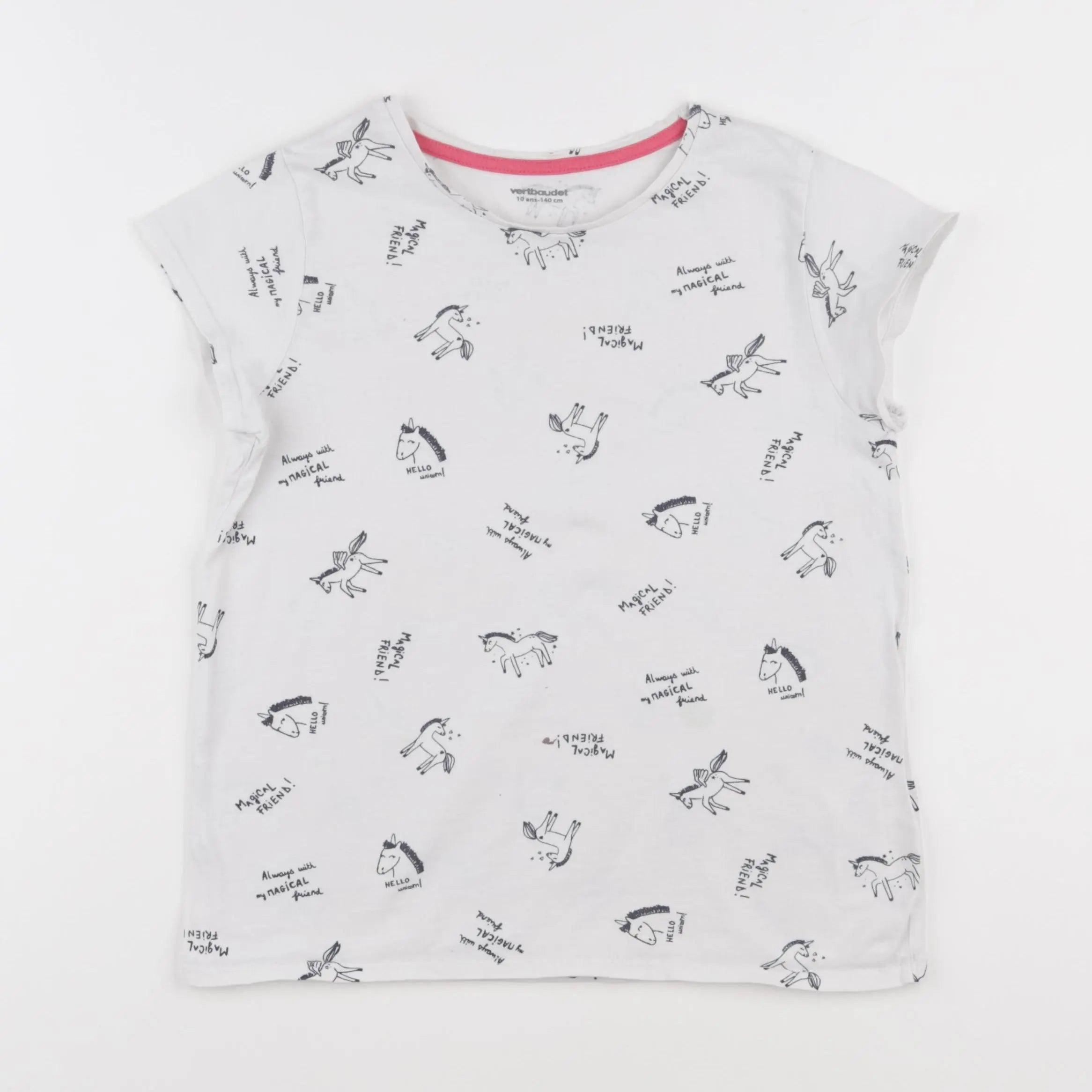 Vertbaudet - tee-shirt beige - 10 ans