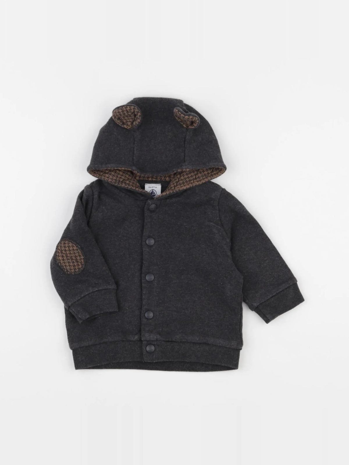 Petit Bateau - sweat gris - 6 mois