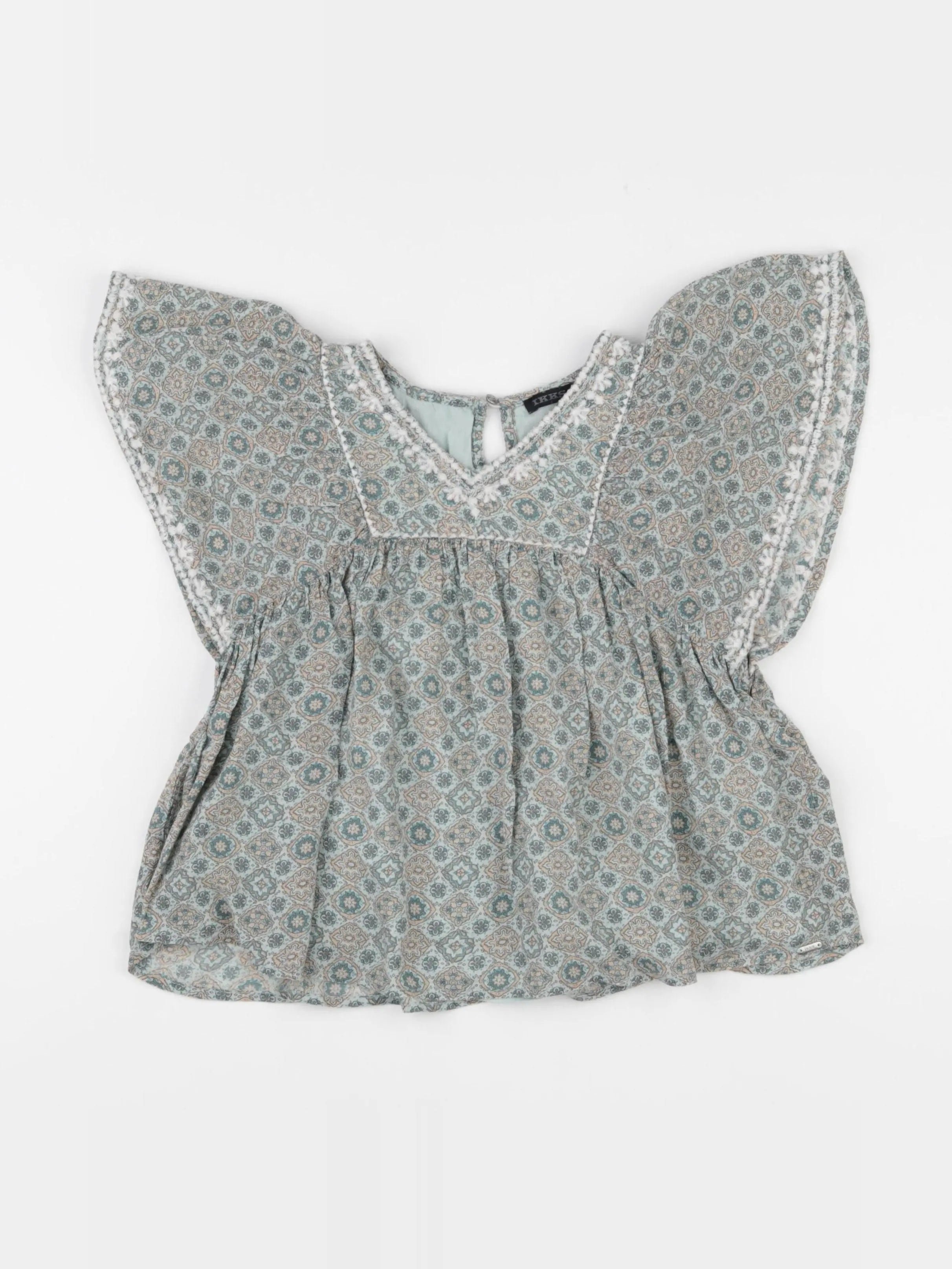 IKKS - blouse bleu - 8 ans