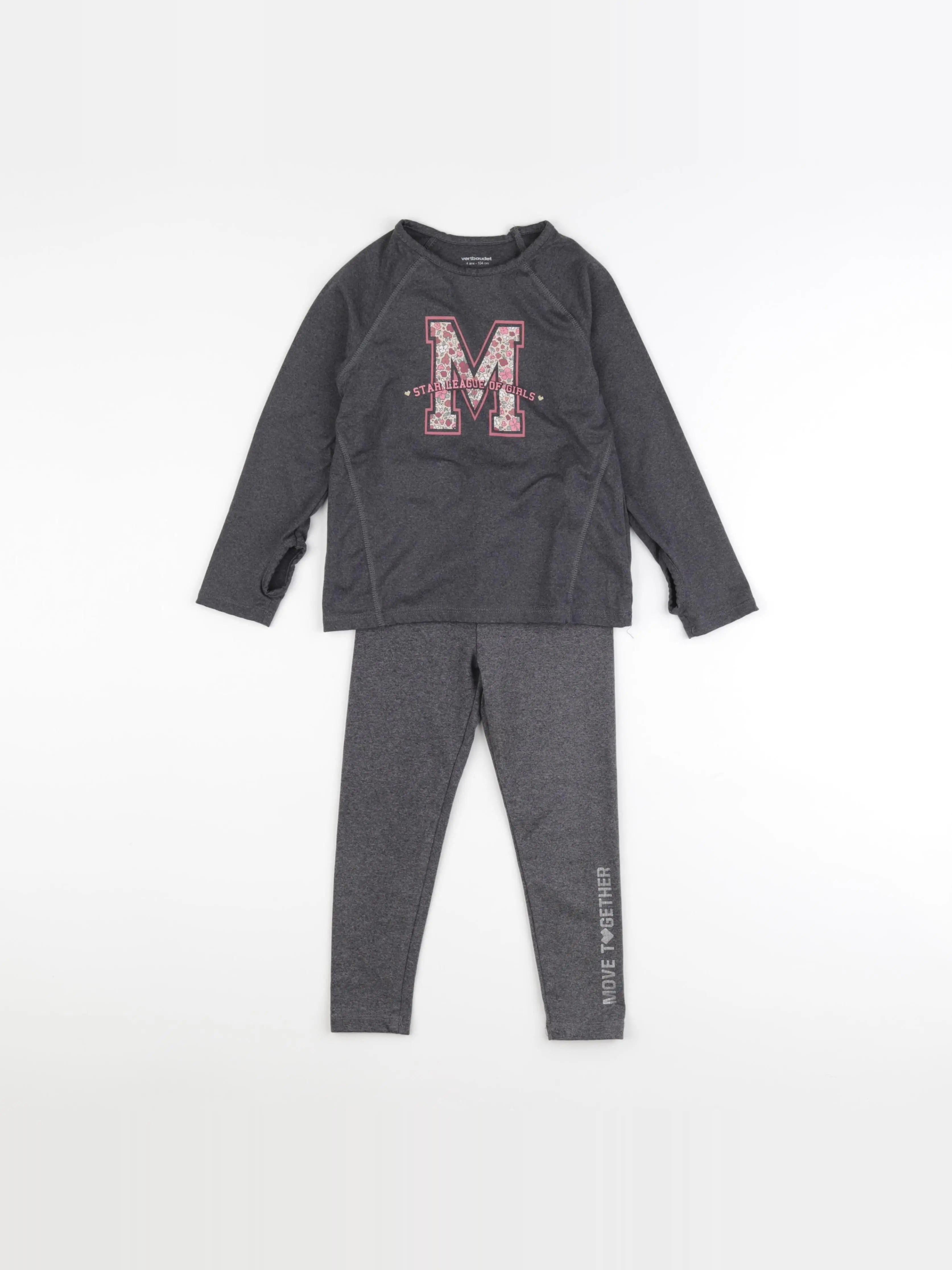 Vertbaudet - ensemble de sport gris - 4 ans