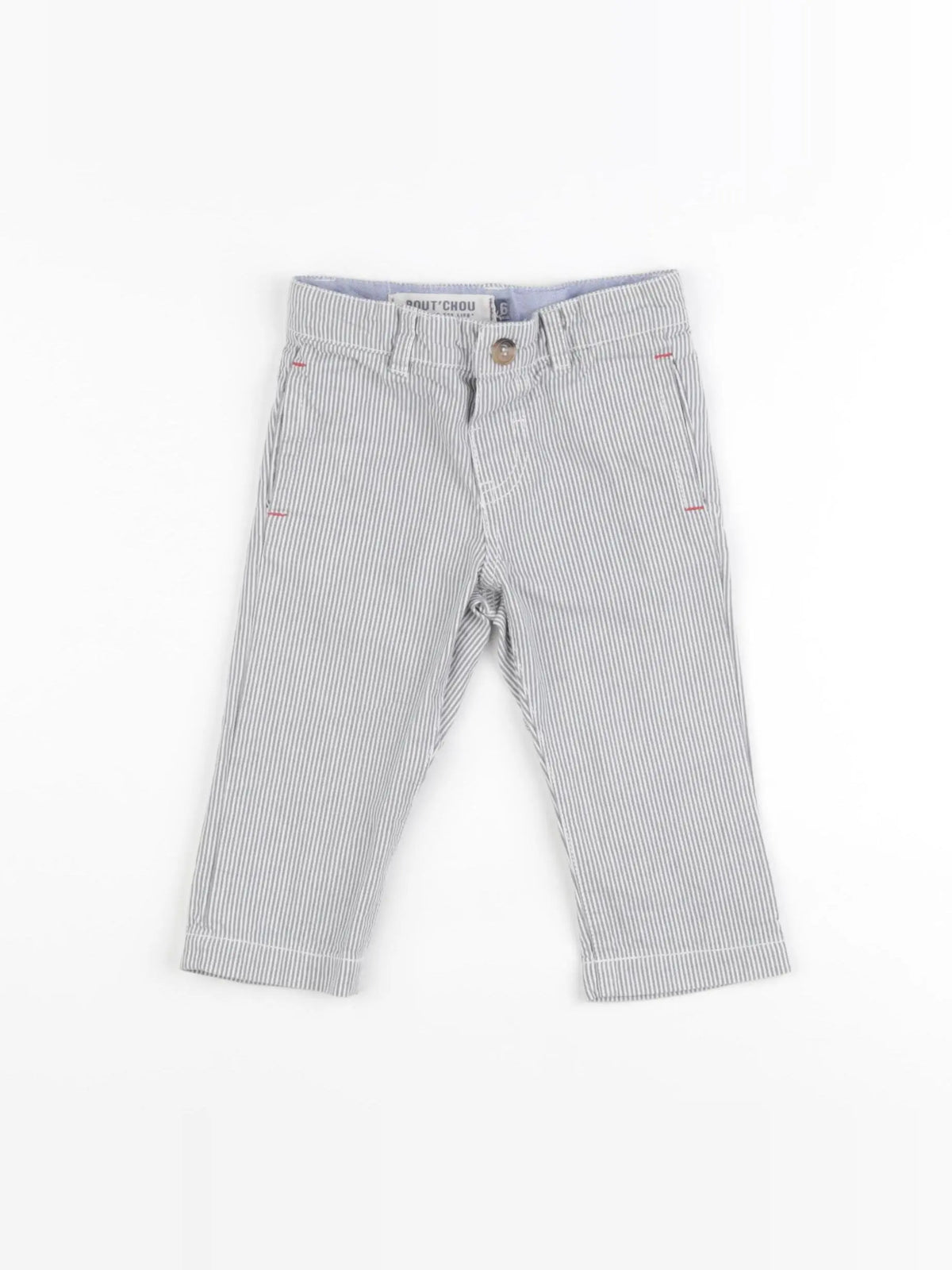 Boutchou - pantalon blanc, bleu - 6 mois