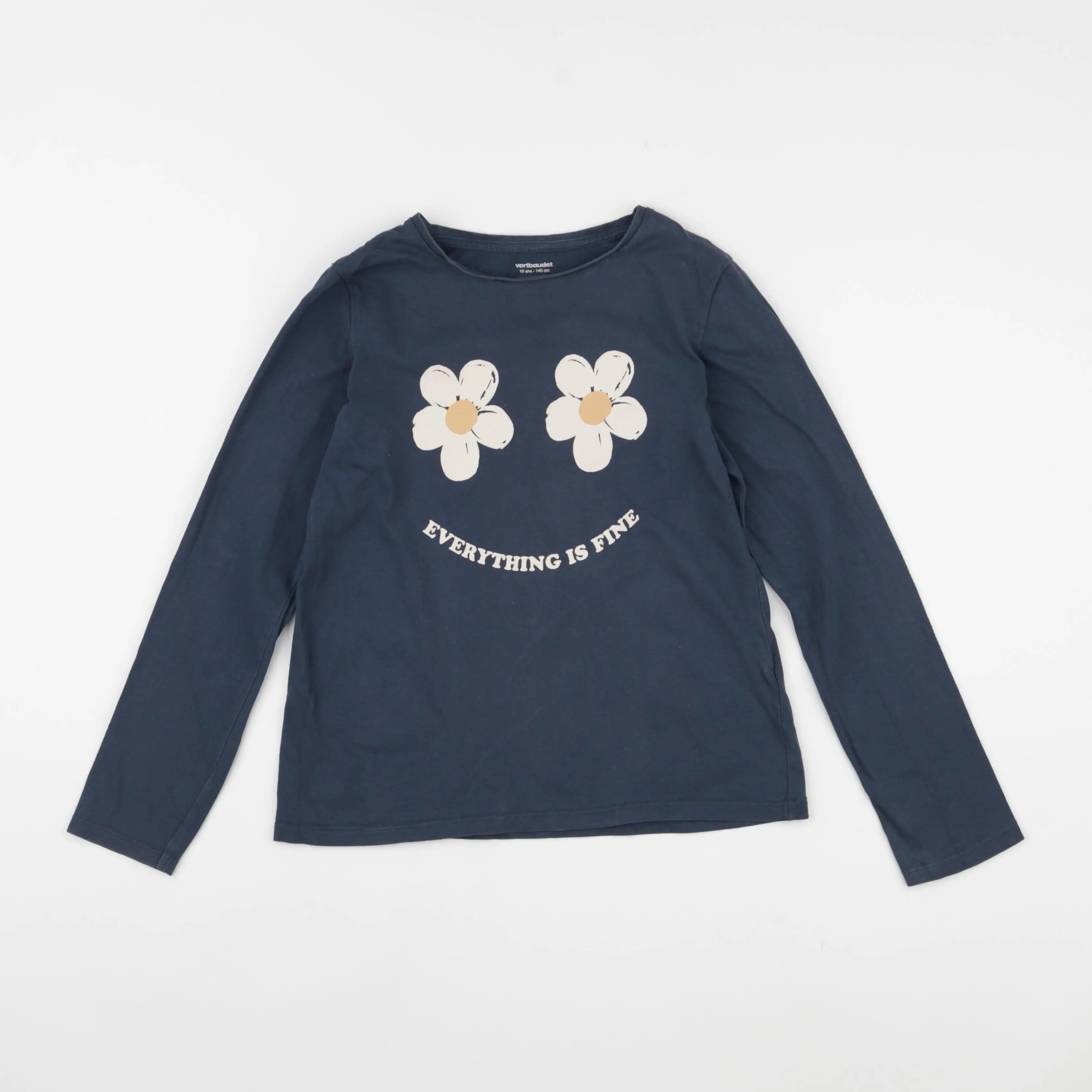 Vertbaudet - tee-shirt bleu - 10 ans