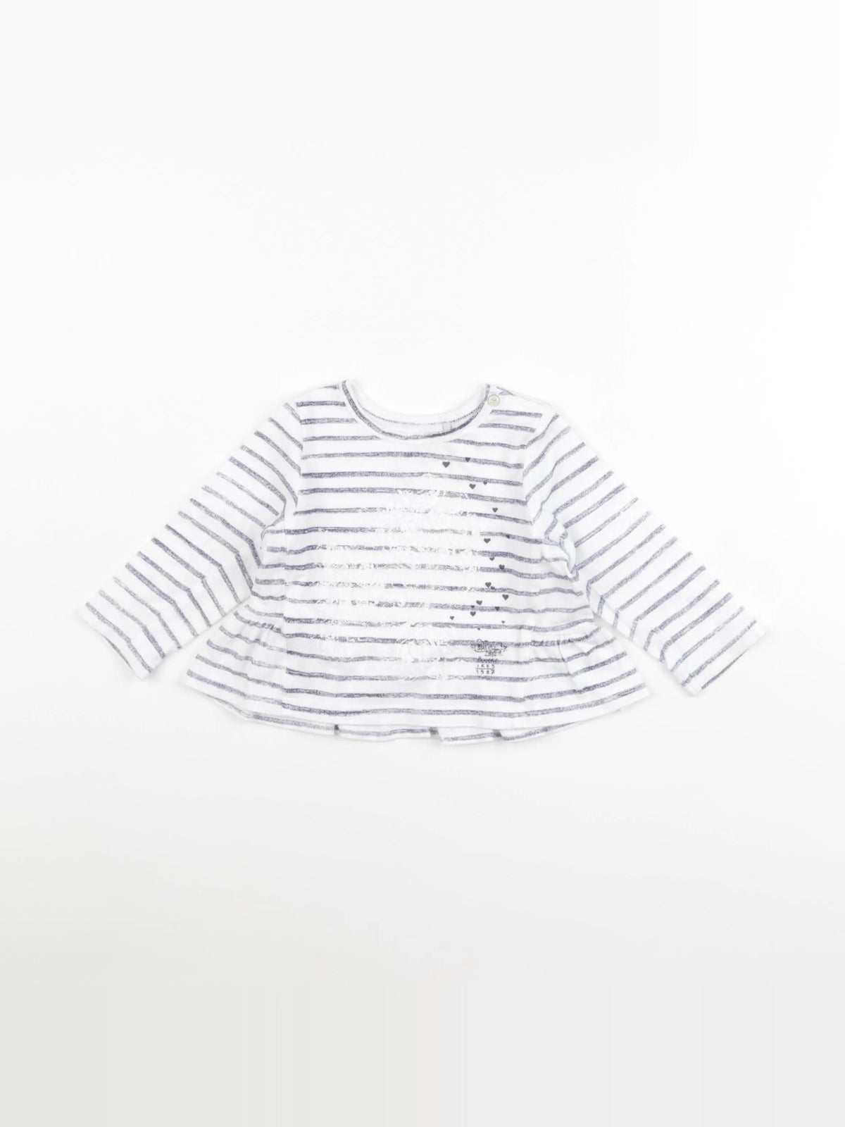 IKKS - tee-shirt blanc, bleu - 12 mois
