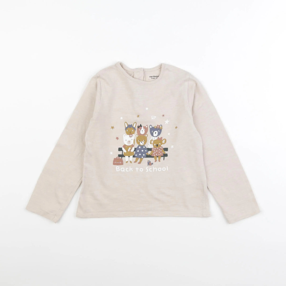 Vertbaudet - tee-shirt beige - 3 ans
