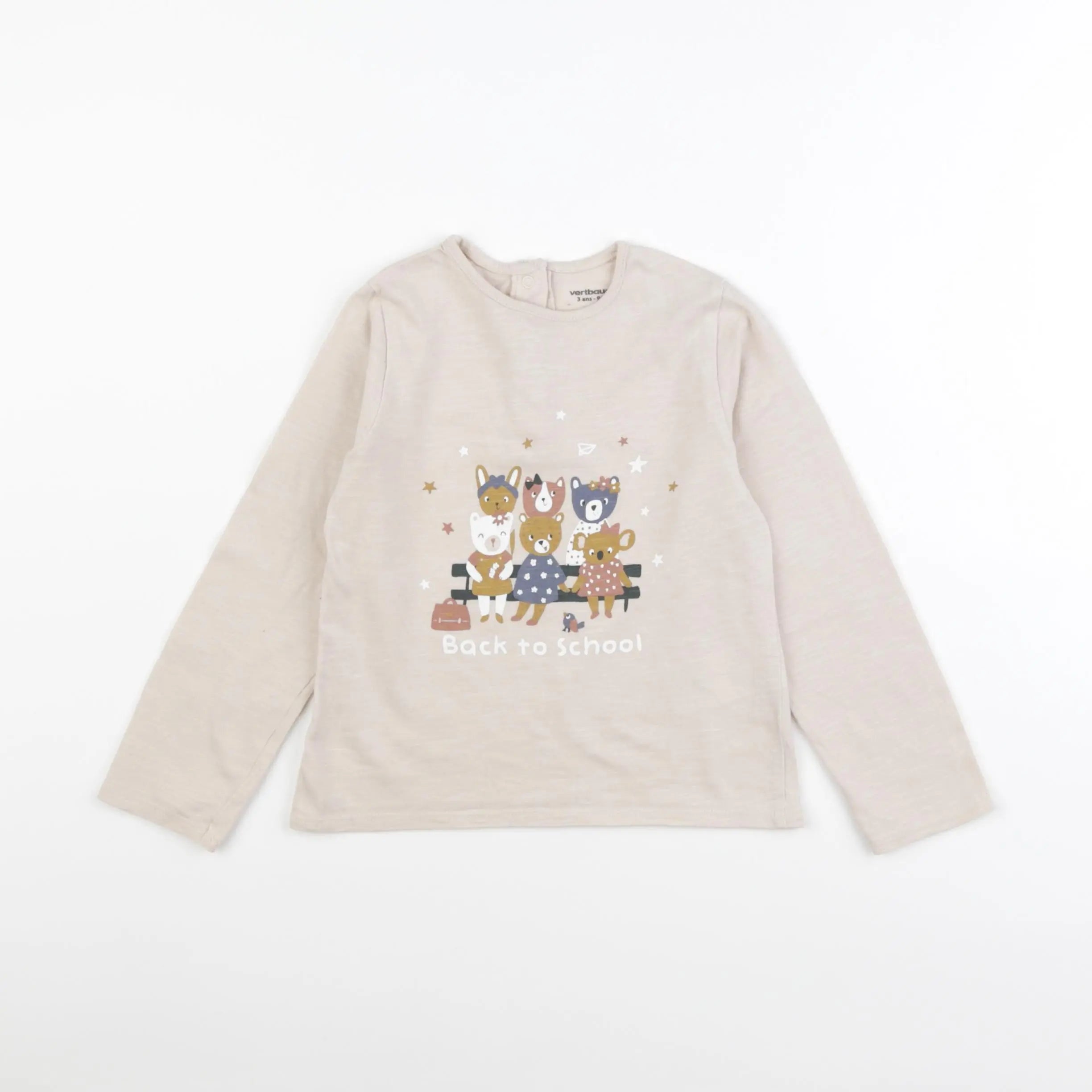 Vertbaudet - tee-shirt beige - 3 ans