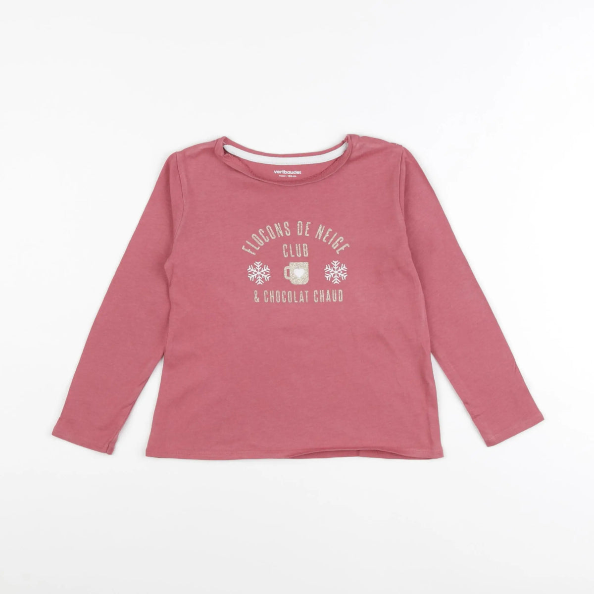 Vertbaudet - tee-shirt rose - 4 ans