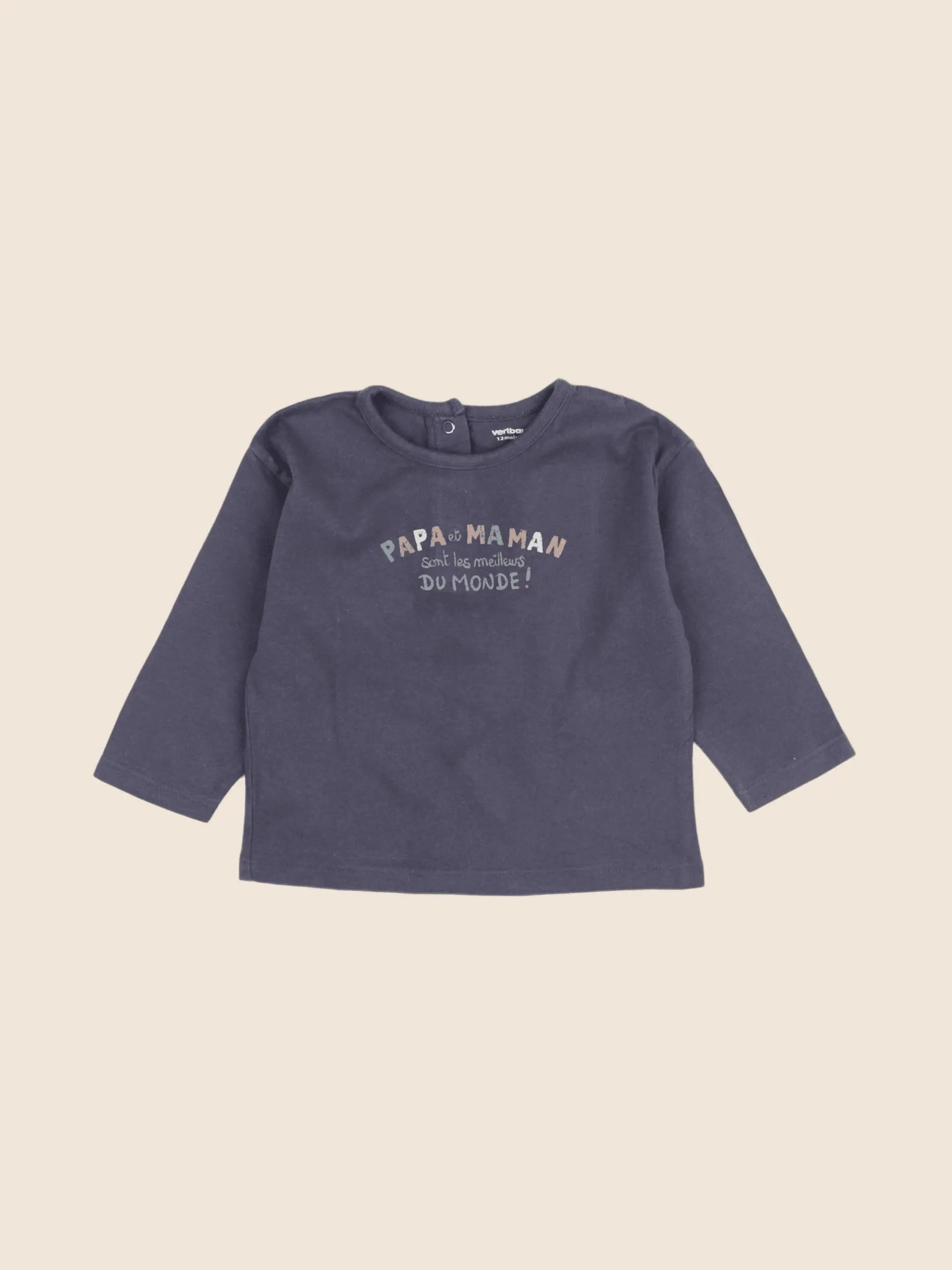 Vertbaudet - tee-shirt gris - 12 mois