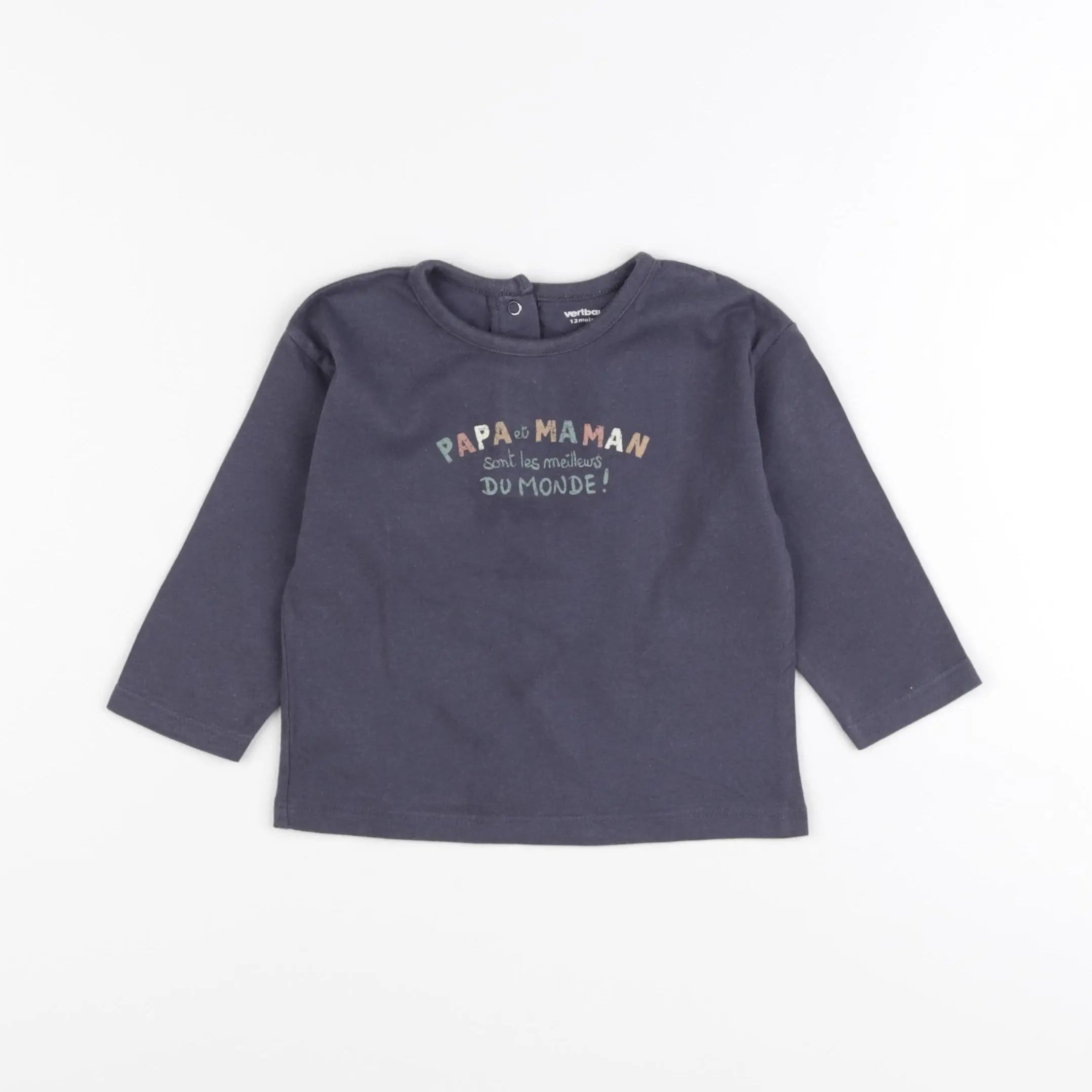 Vertbaudet - tee-shirt gris - 12 mois