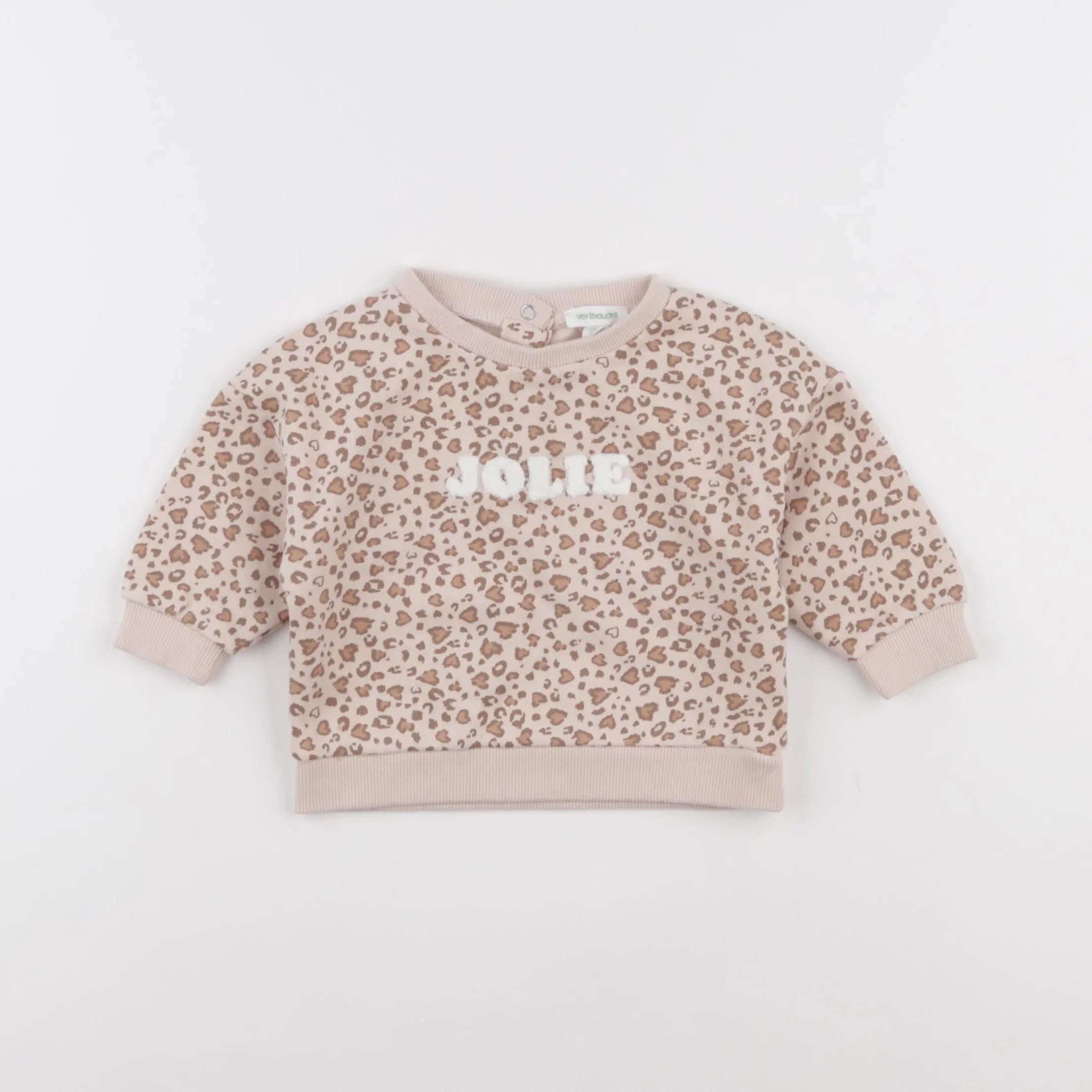 Vertbaudet - sweat beige - 6 mois