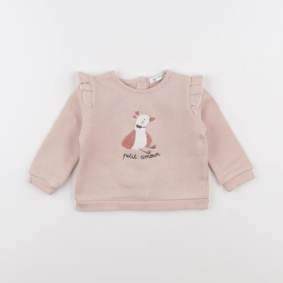 Vertbaudet - sweat rose - 6 mois