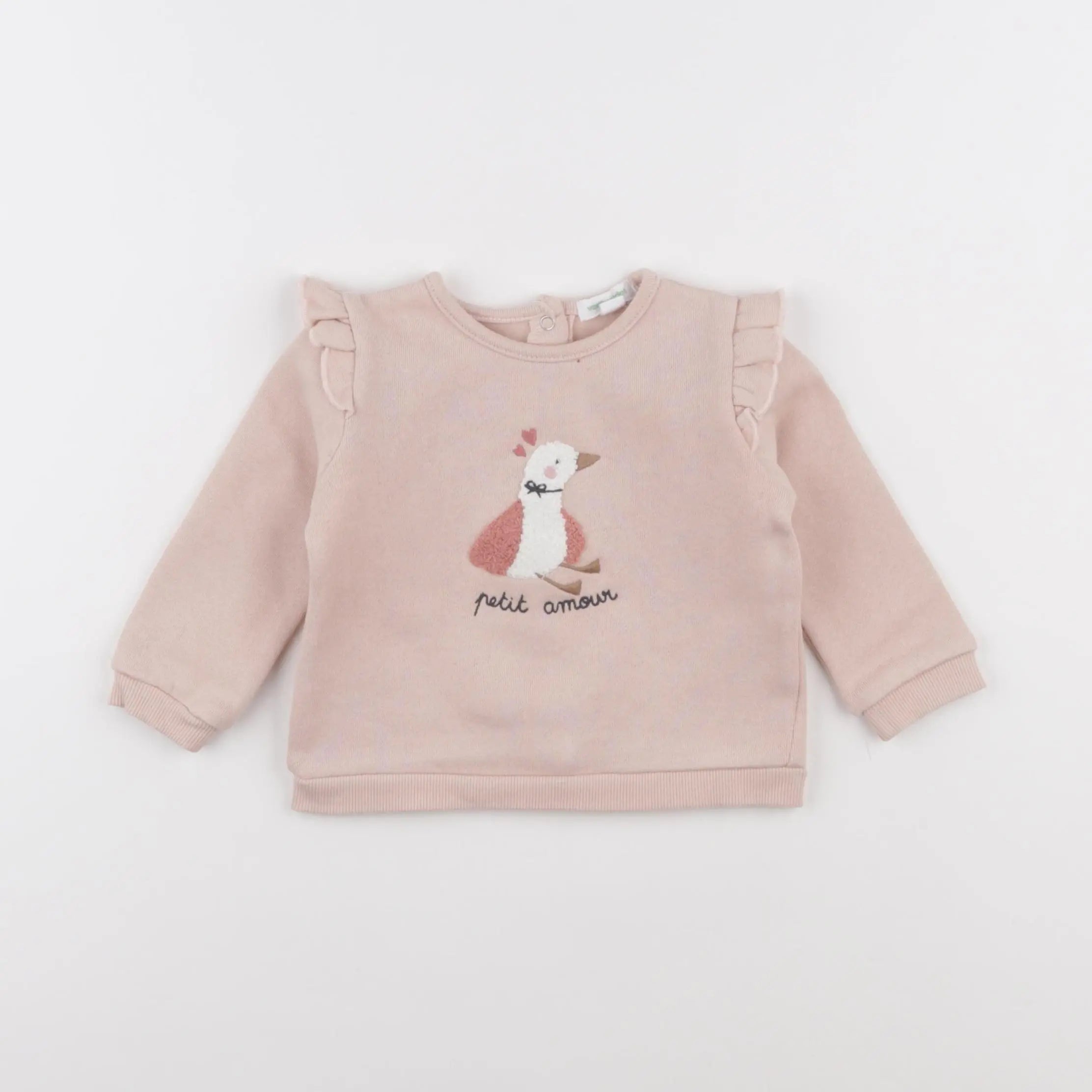 Vertbaudet - sweat rose - 6 mois