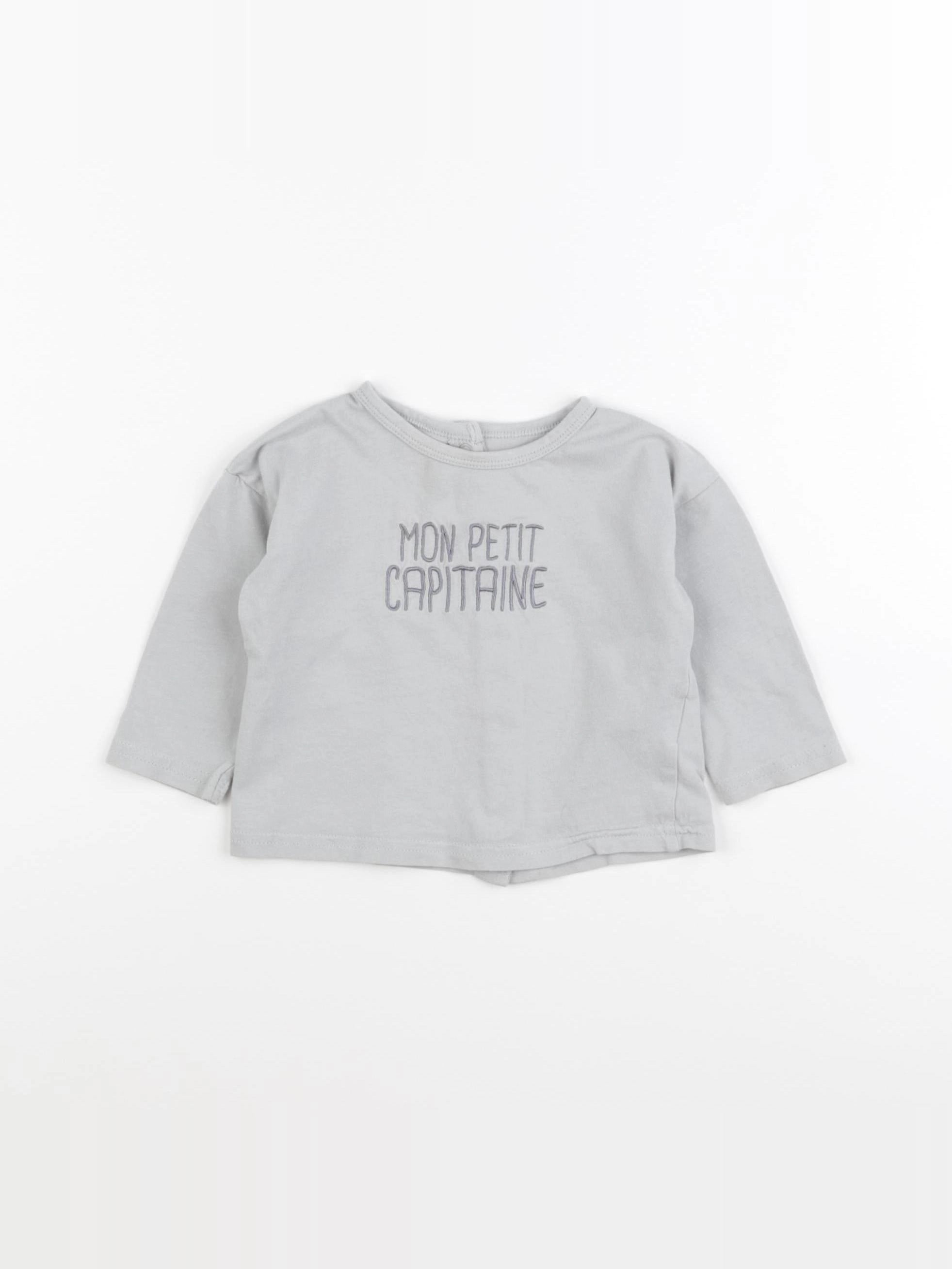 Vertbaudet - tee-shirt gris - 9 mois